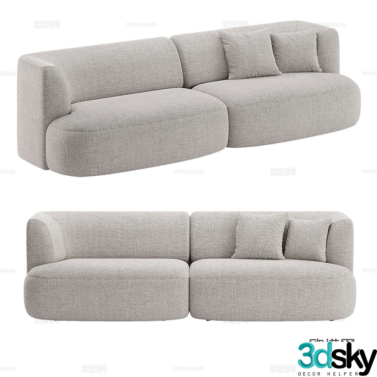 Three-person sofa 3d model