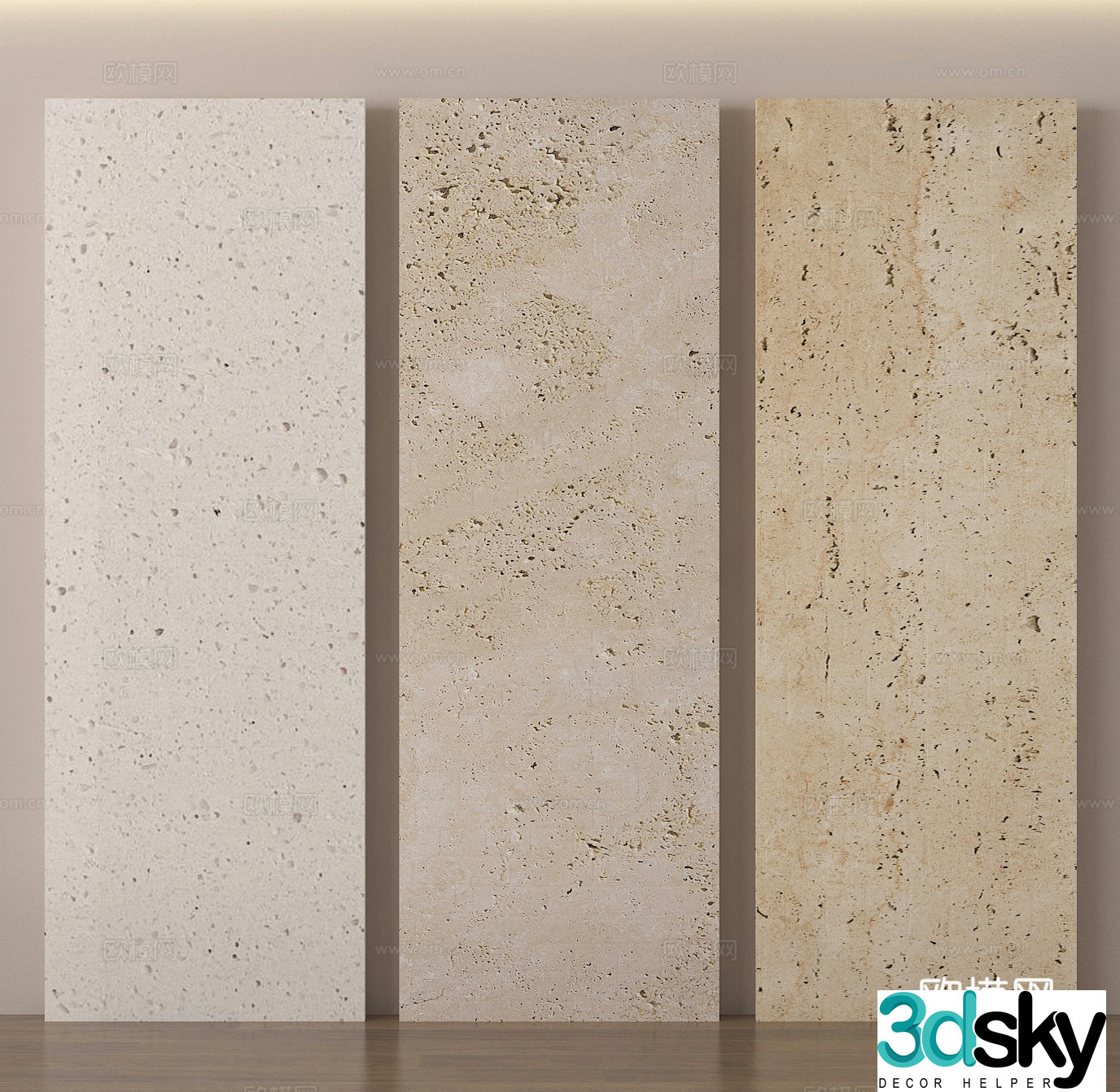 Stone marble stone wall panel terrazzo background wall 3d model