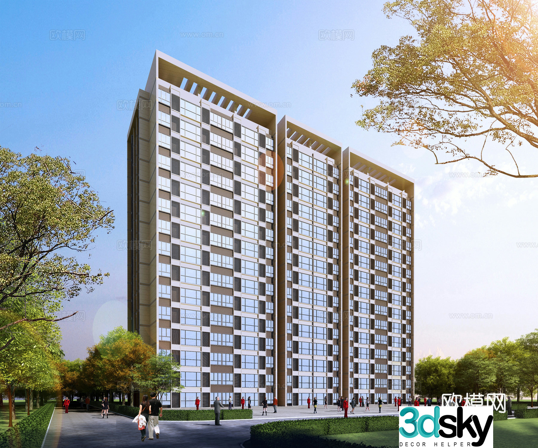 Apartment Building Dormitory Building Talent Apartment 3D Model