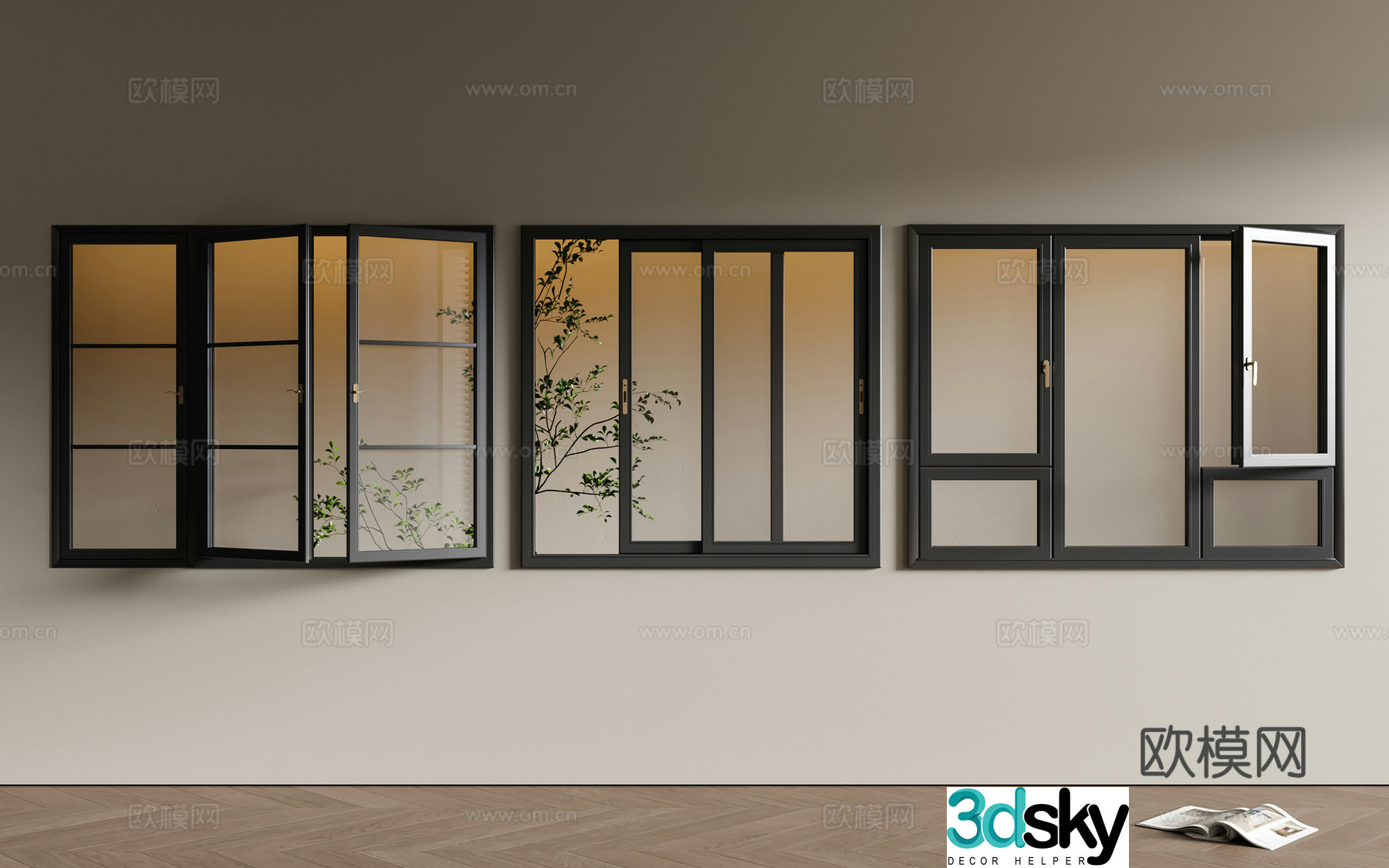 Modern window casement window sliding window 3d model