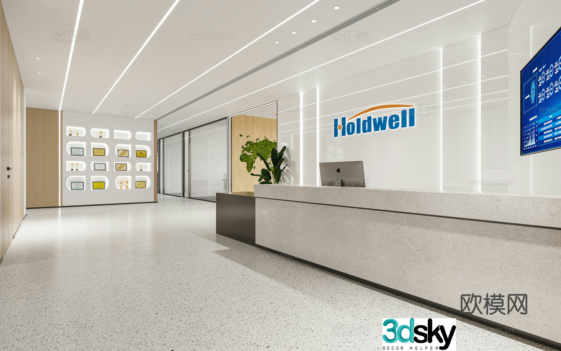 Modern company front desk 3D model