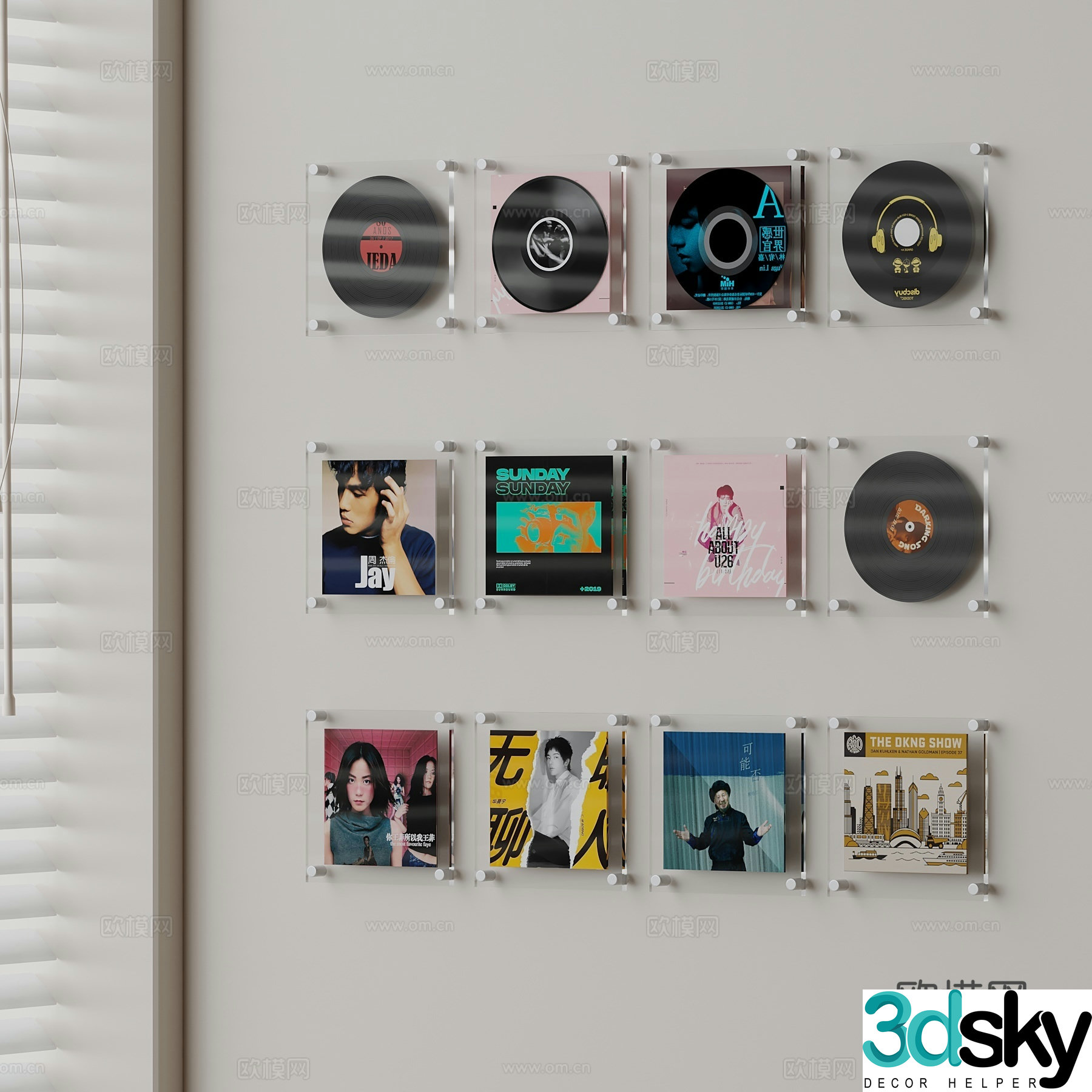 Modern disc record 3d model