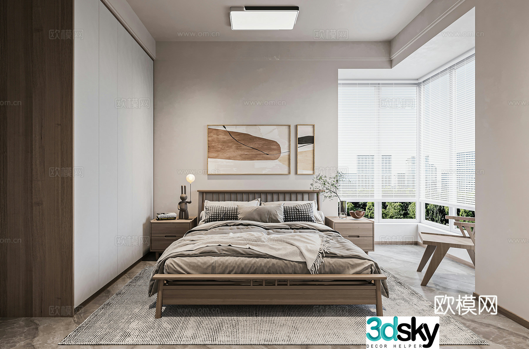 Nordic bedroom 3d model