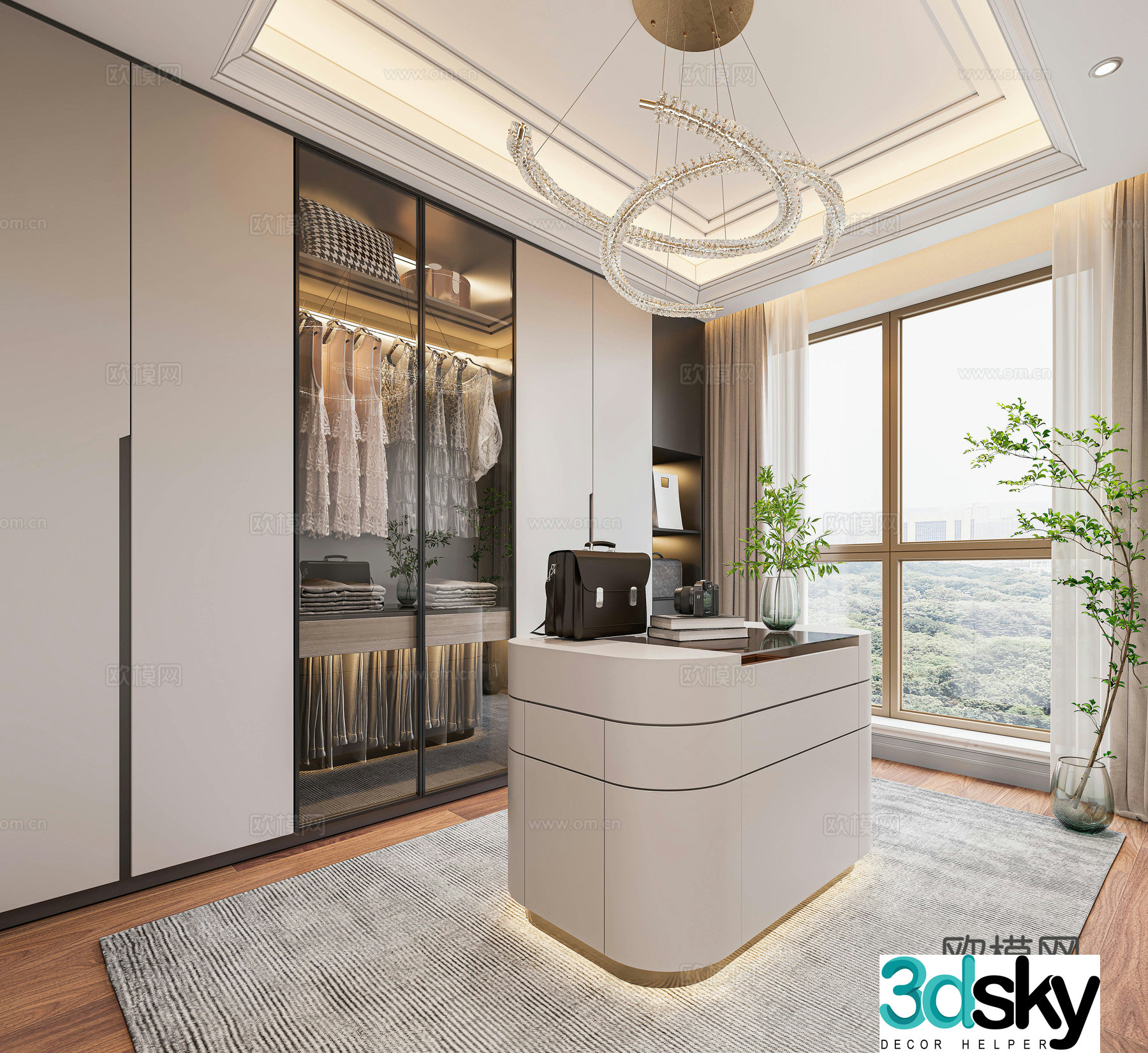Modern cloakroom 3d model