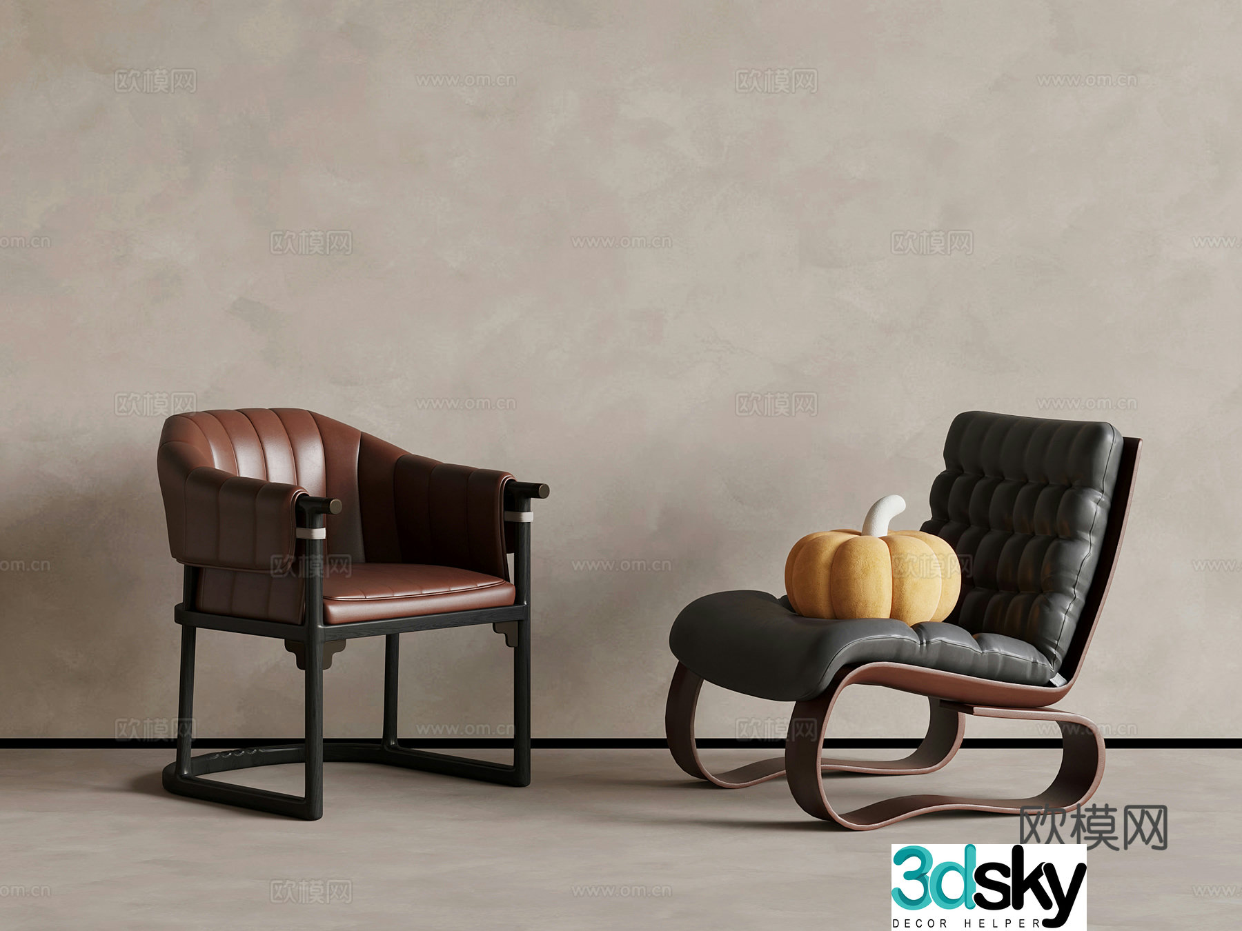 Medium style single chair serves as sofa casual sofa chair 3d model