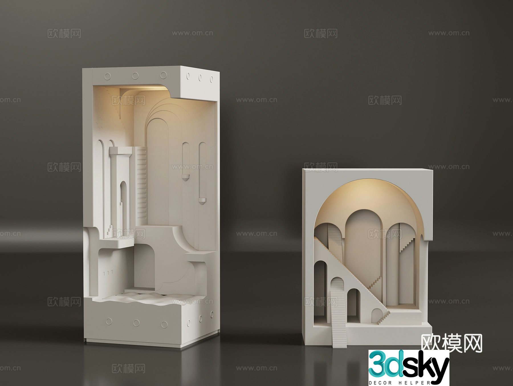 Modern embedded gypsum lamp gypsum wall lamp 3d model