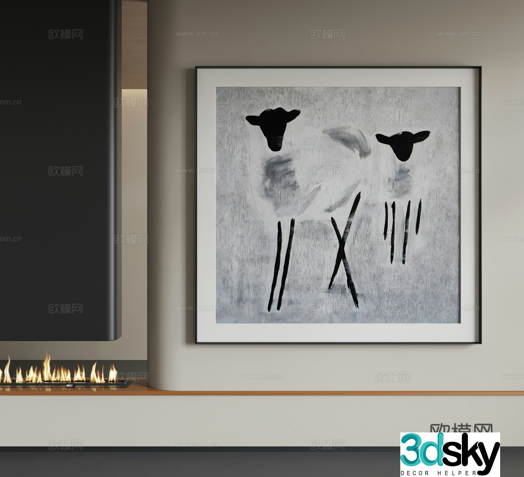 Modern hanging paintings Modern abstract hanging paintings Modern Italian hanging paintings Modern light luxury hanging paintings Modern simple 3D model