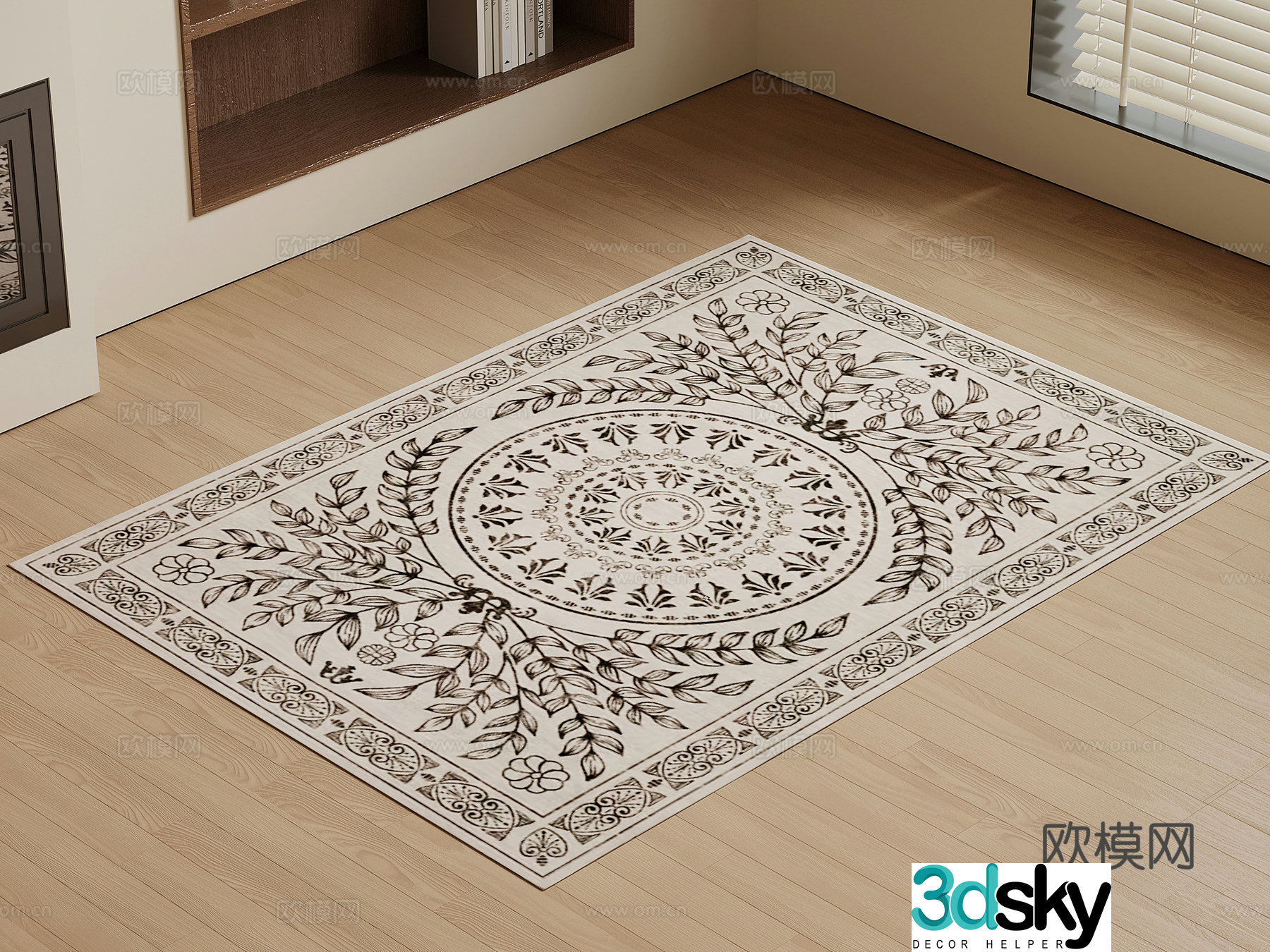 Retro style carpet 3d model