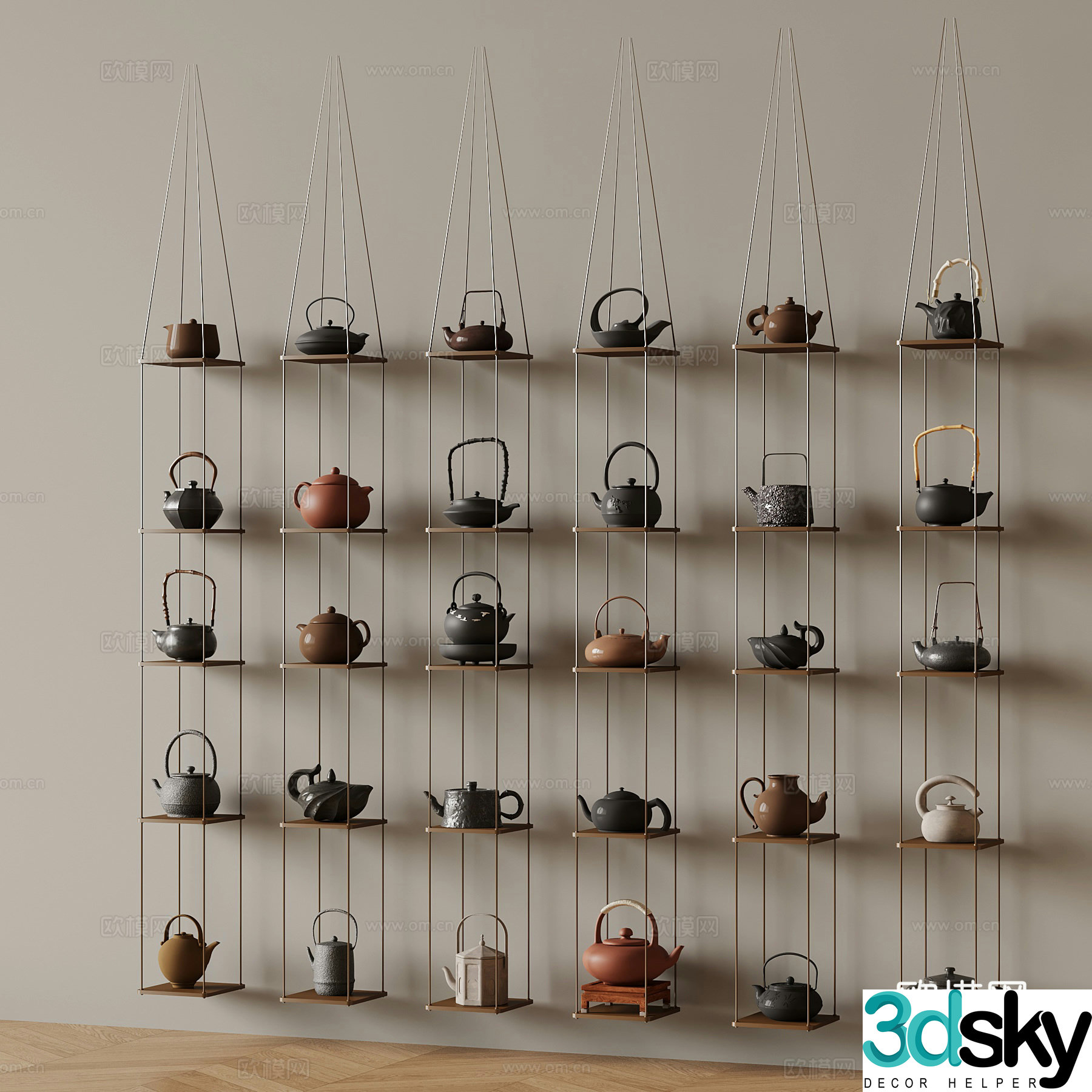 New Chinese style tea set teapot 3d model