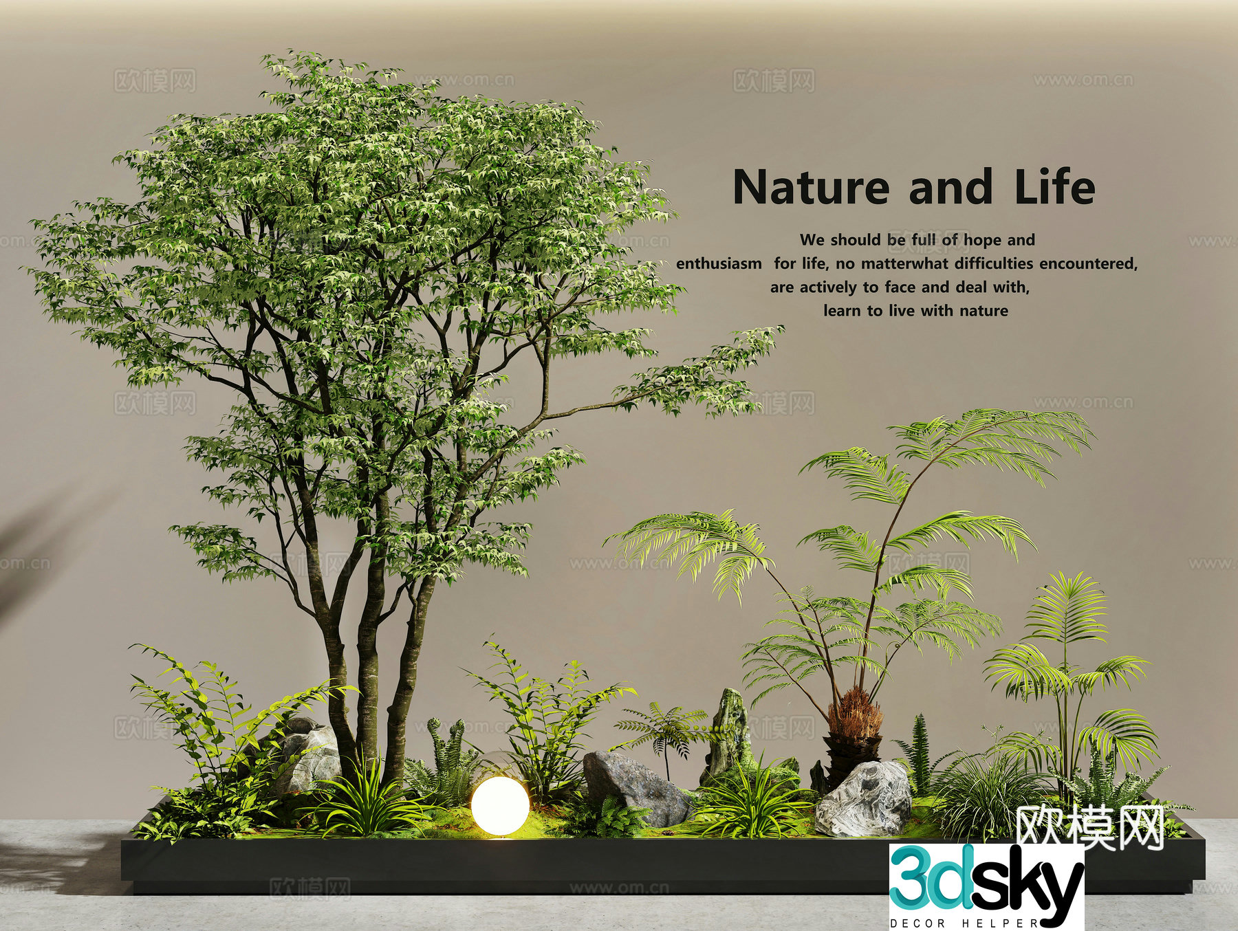 Modern interior landscape Landscape Landscape Tree Plant Landscape Landscape Design 3D Model