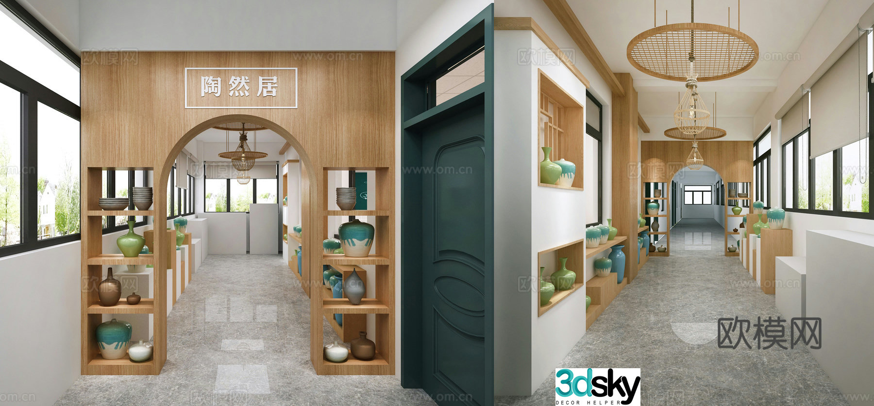 School pottery classroom kindergarten pottery workshop 3d model