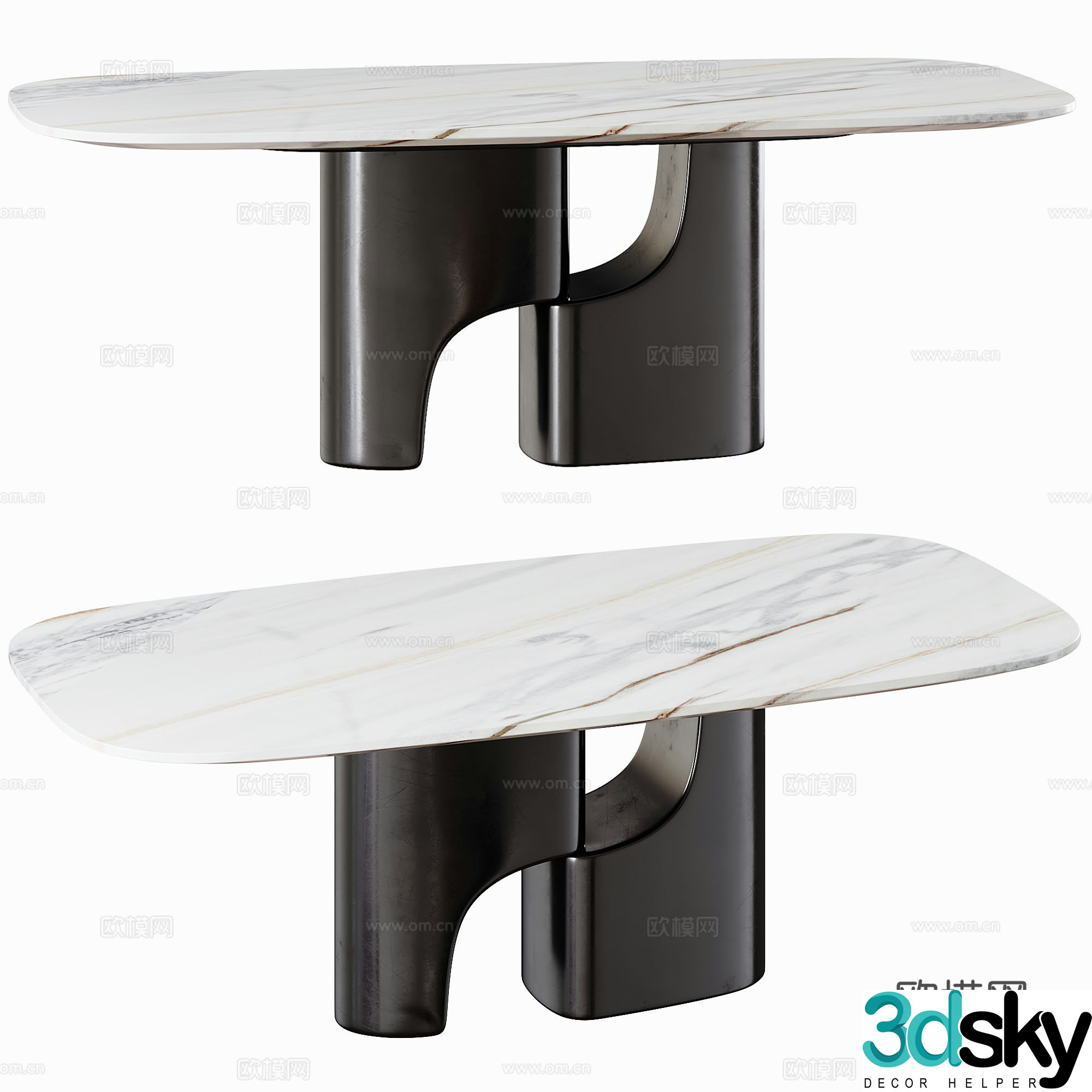Modern restaurant dining table 3d model