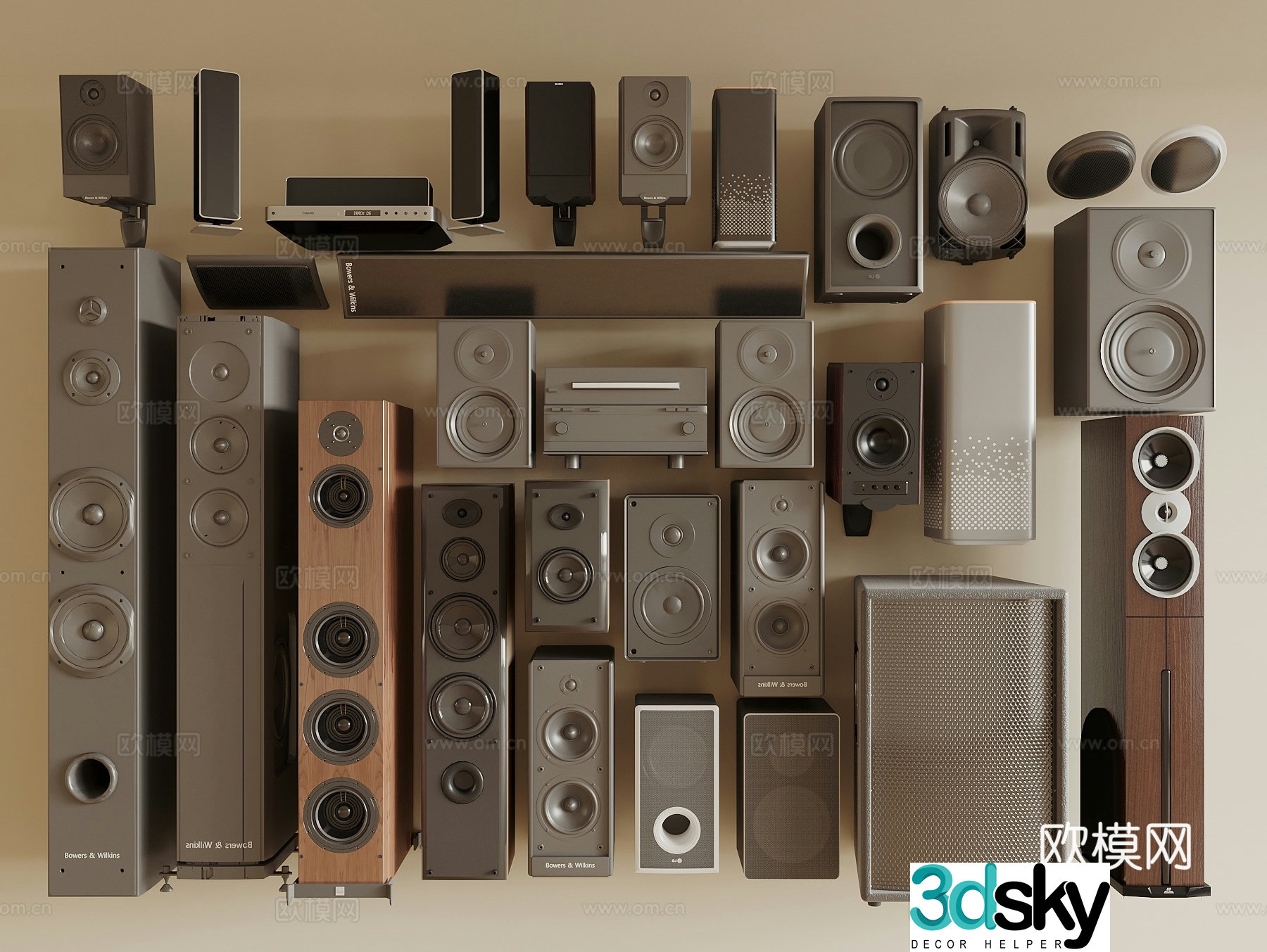 Audio Stage Audio Ceiling Audio and Video Equipment Wall-mounted Audio and 3D Model