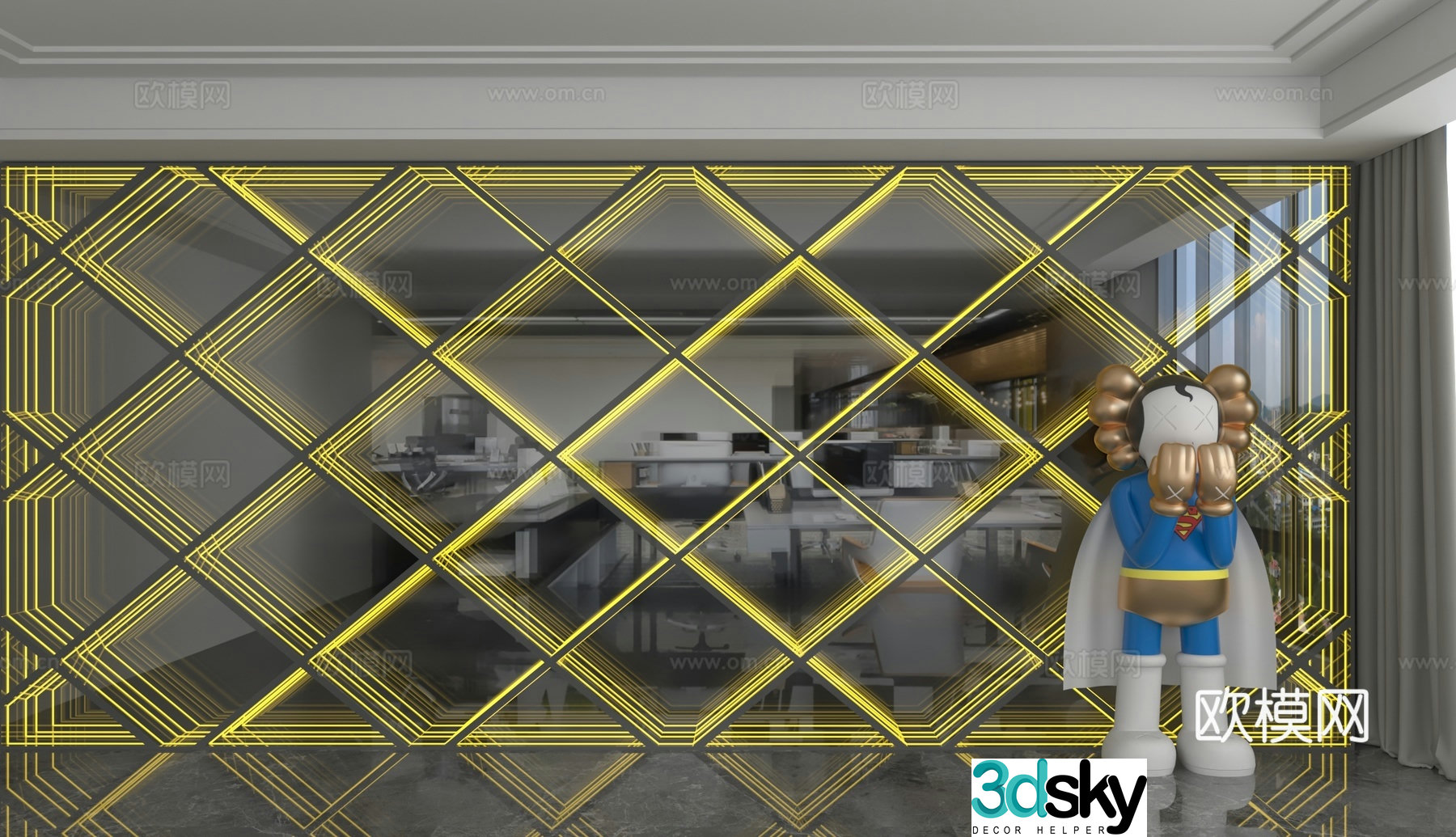 Modern background wall 3d model