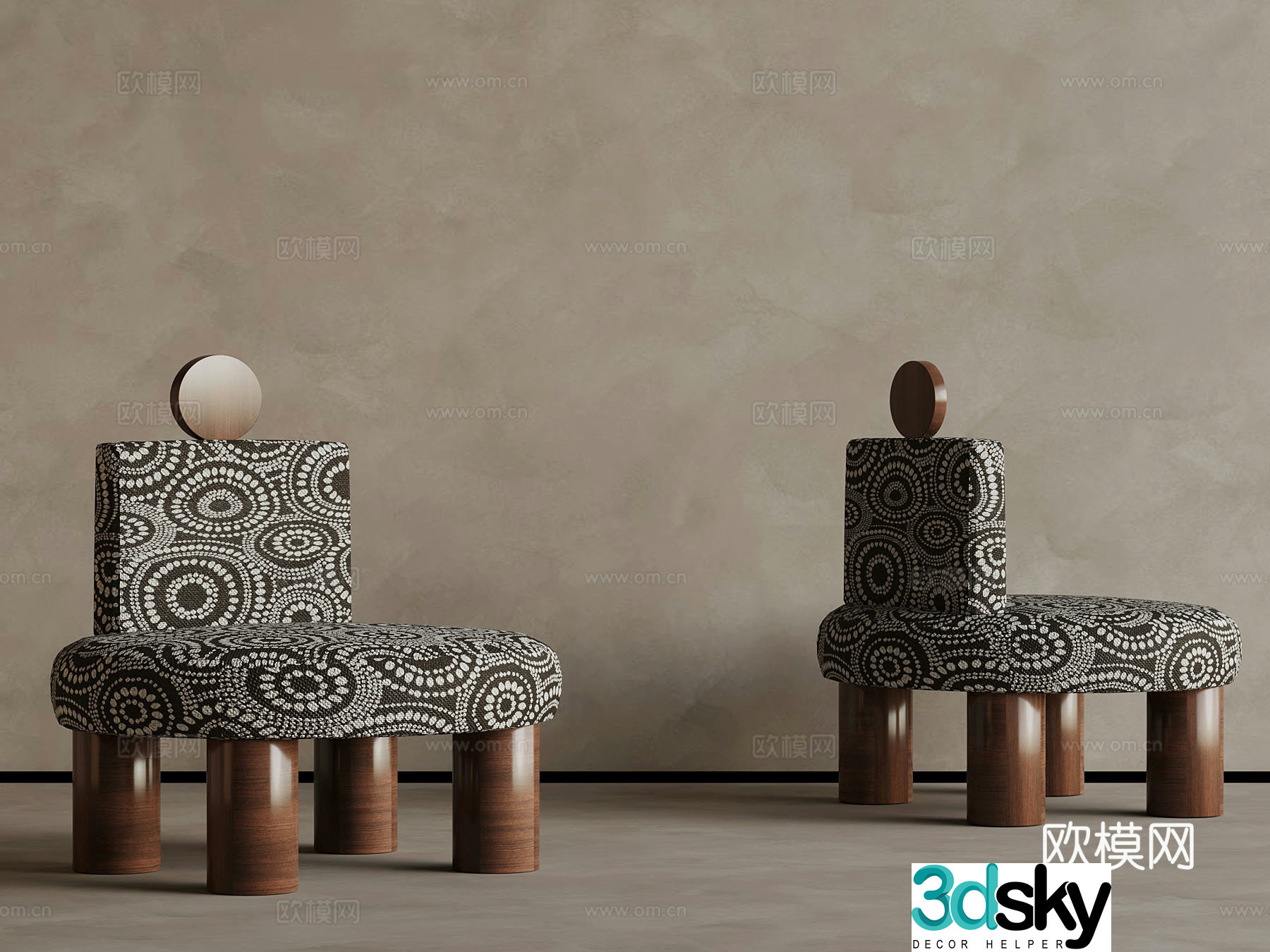 Modern ancient leisure chair abstract chair 3d model