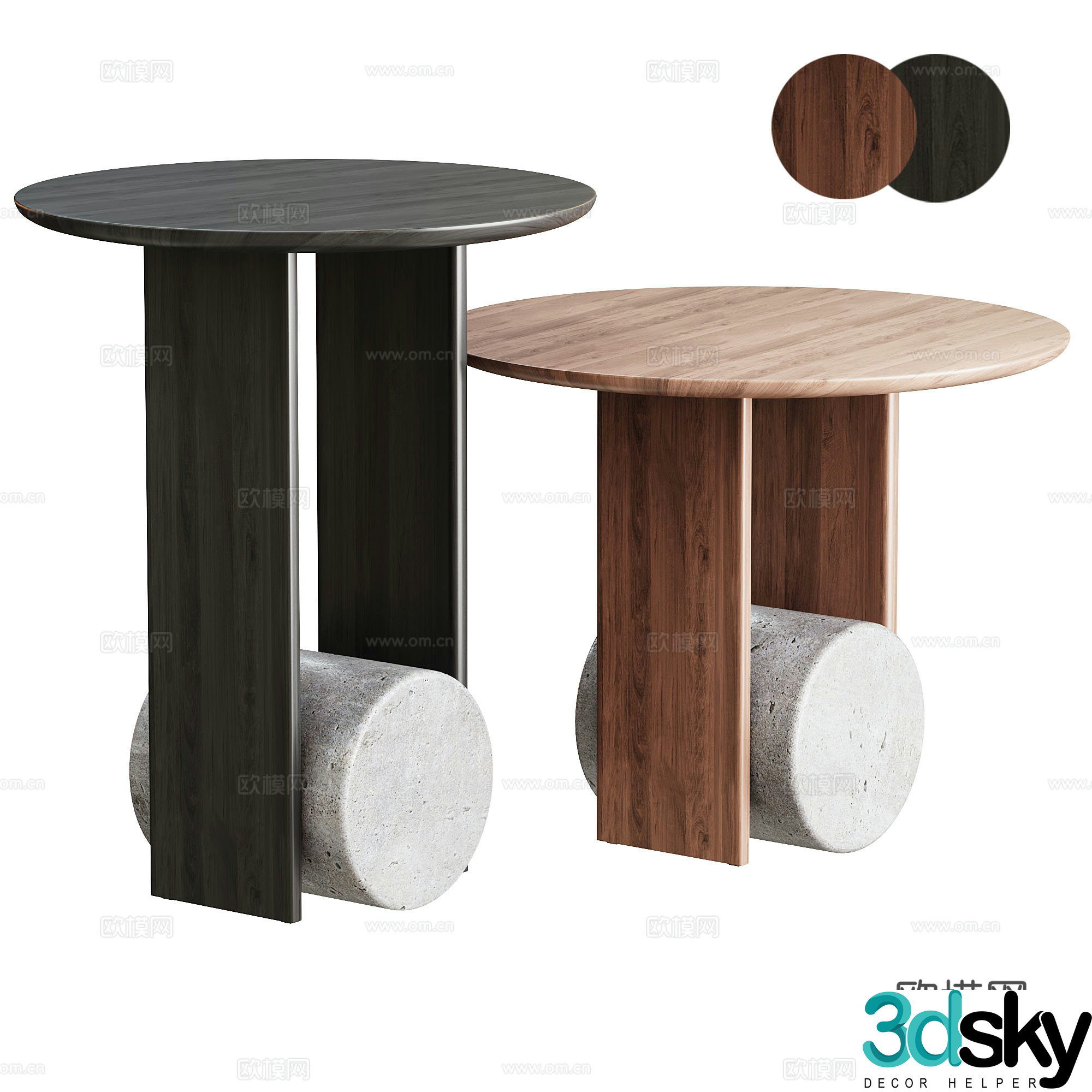Modern living room sofa corner table side table 3D model