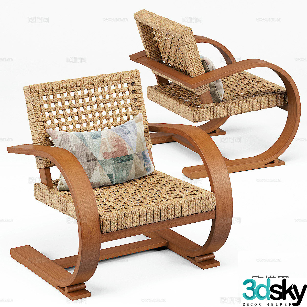 French modernist armchair 3d model