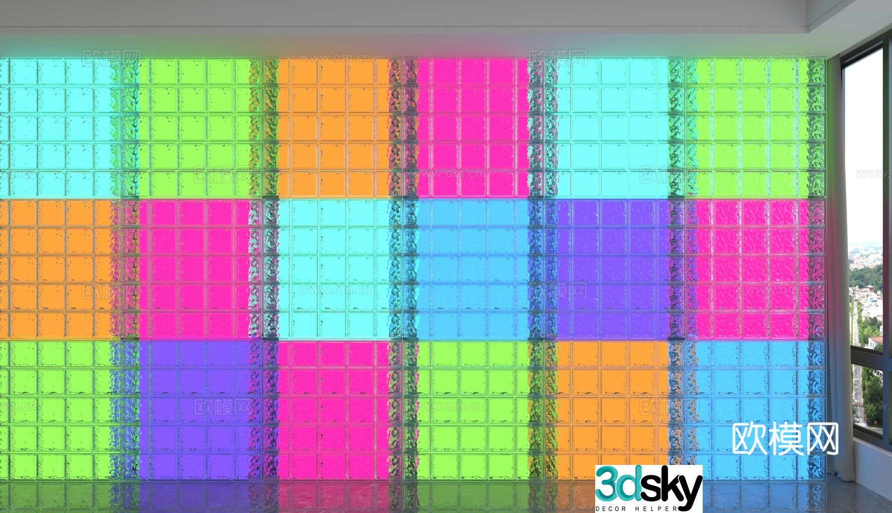 Modern background wall 3d model