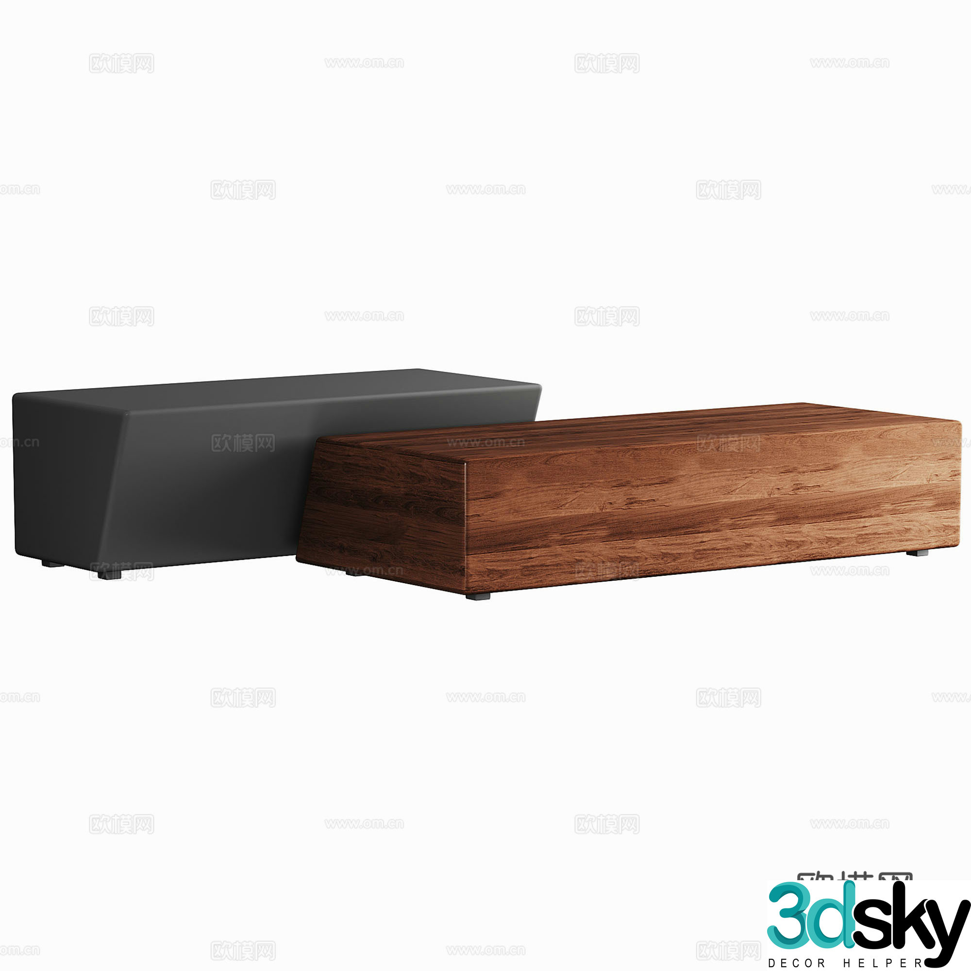 Modern living room sofa coffee table combination coffee table 3D model