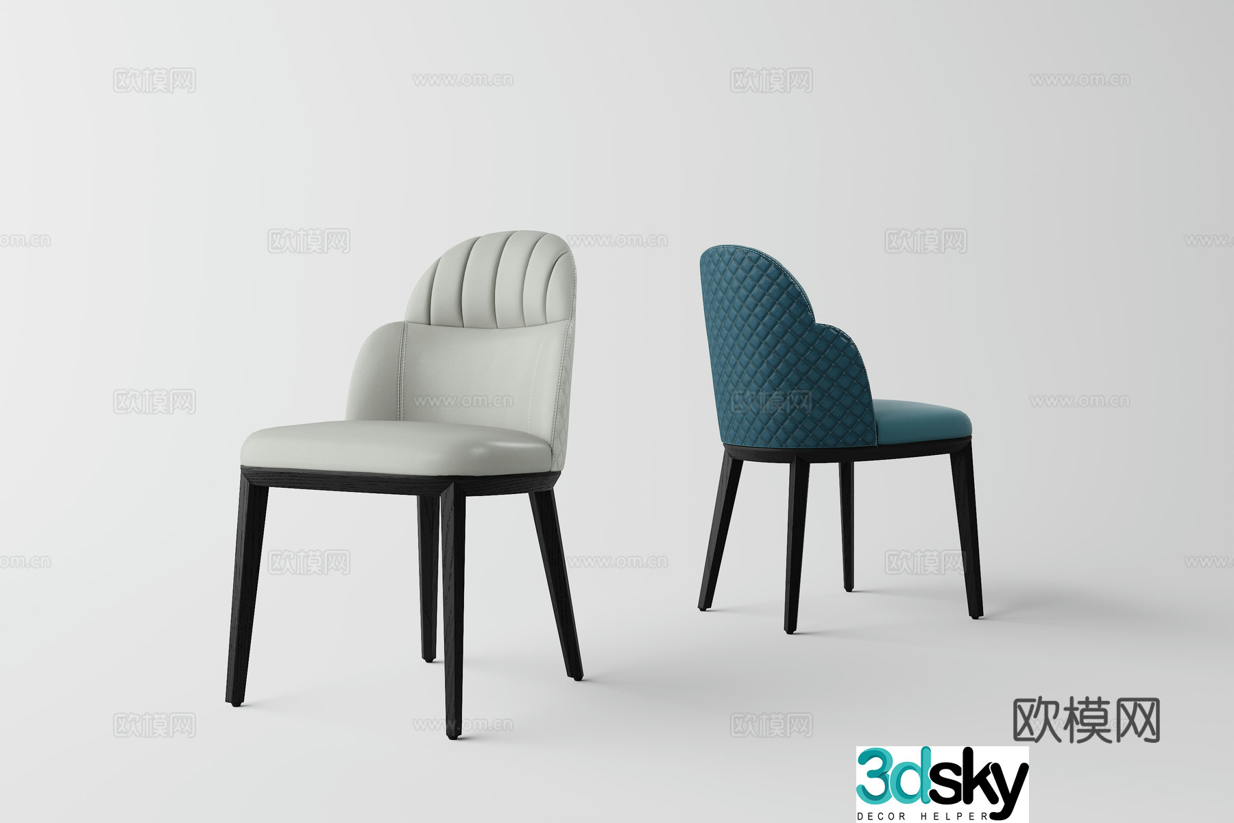 Modern minimalist dining chair 3d model