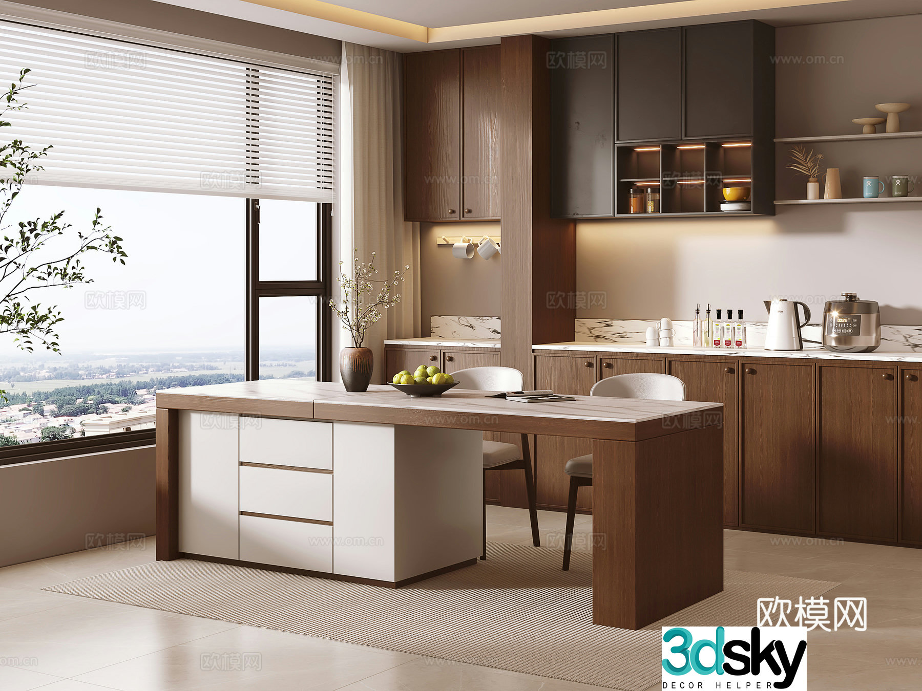 Middle-aged island platform 3D model