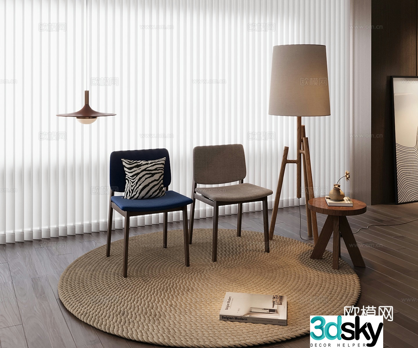 Modern single chair 3d model
