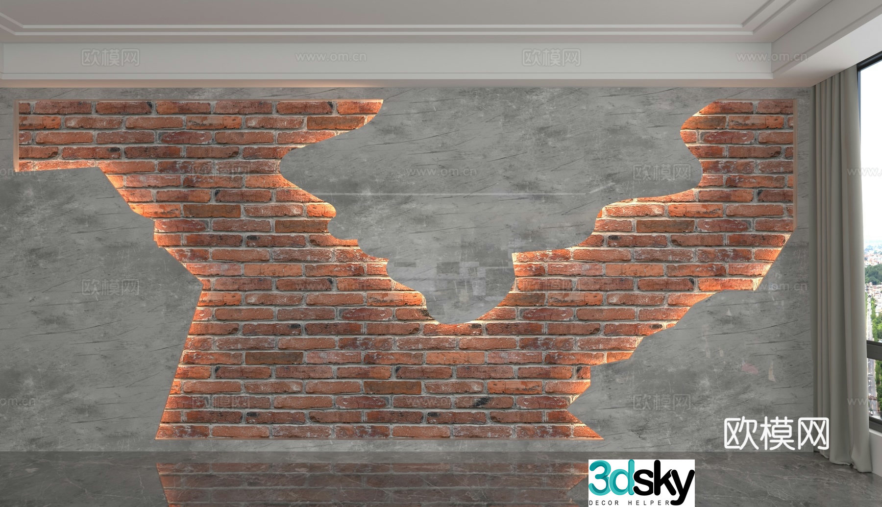 Modern background wall 3d model