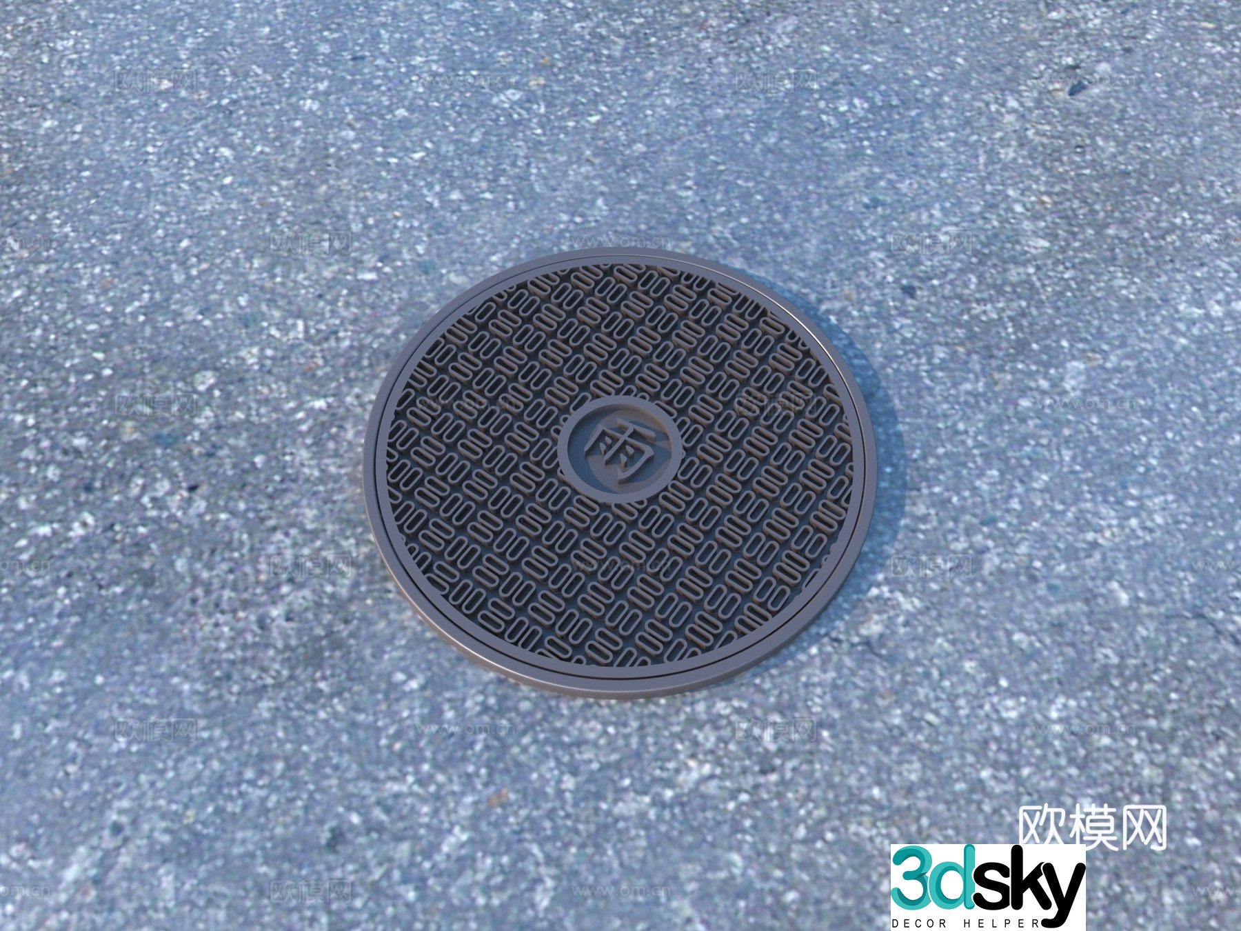 Manhole cover Sewer drain outlet Sewage outlet Outdoor sketch 3D model