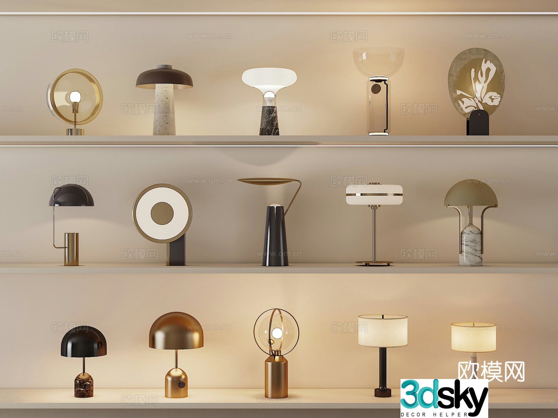 Modern desk lamp Art desk lamp Special-shaped desk lamp Glass desk lamp Metal desk lamp 3D model