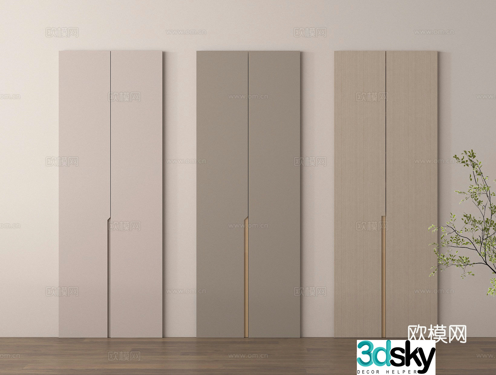 Cabinet door wardrobe door 3d model