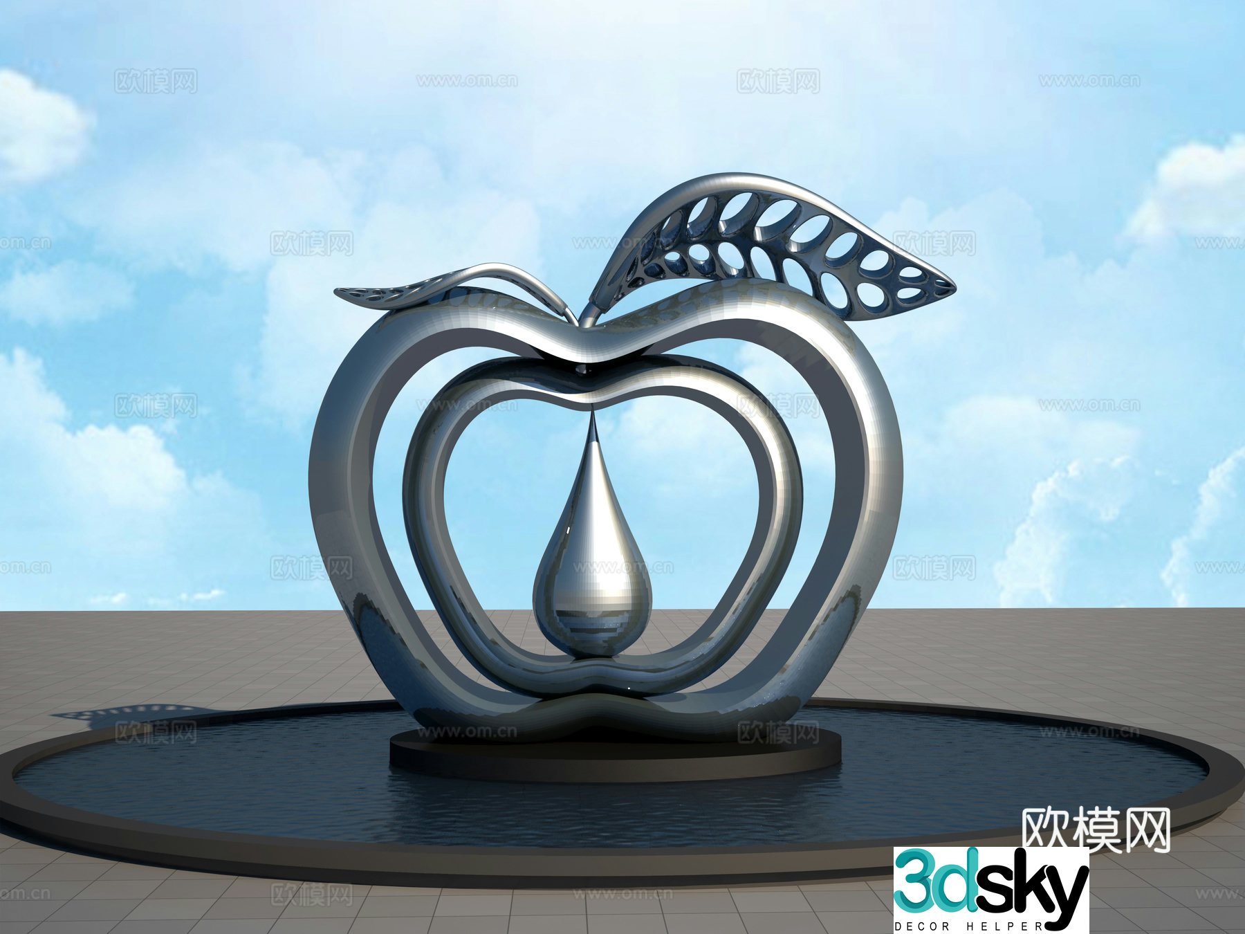 Apple sculpture 3d model