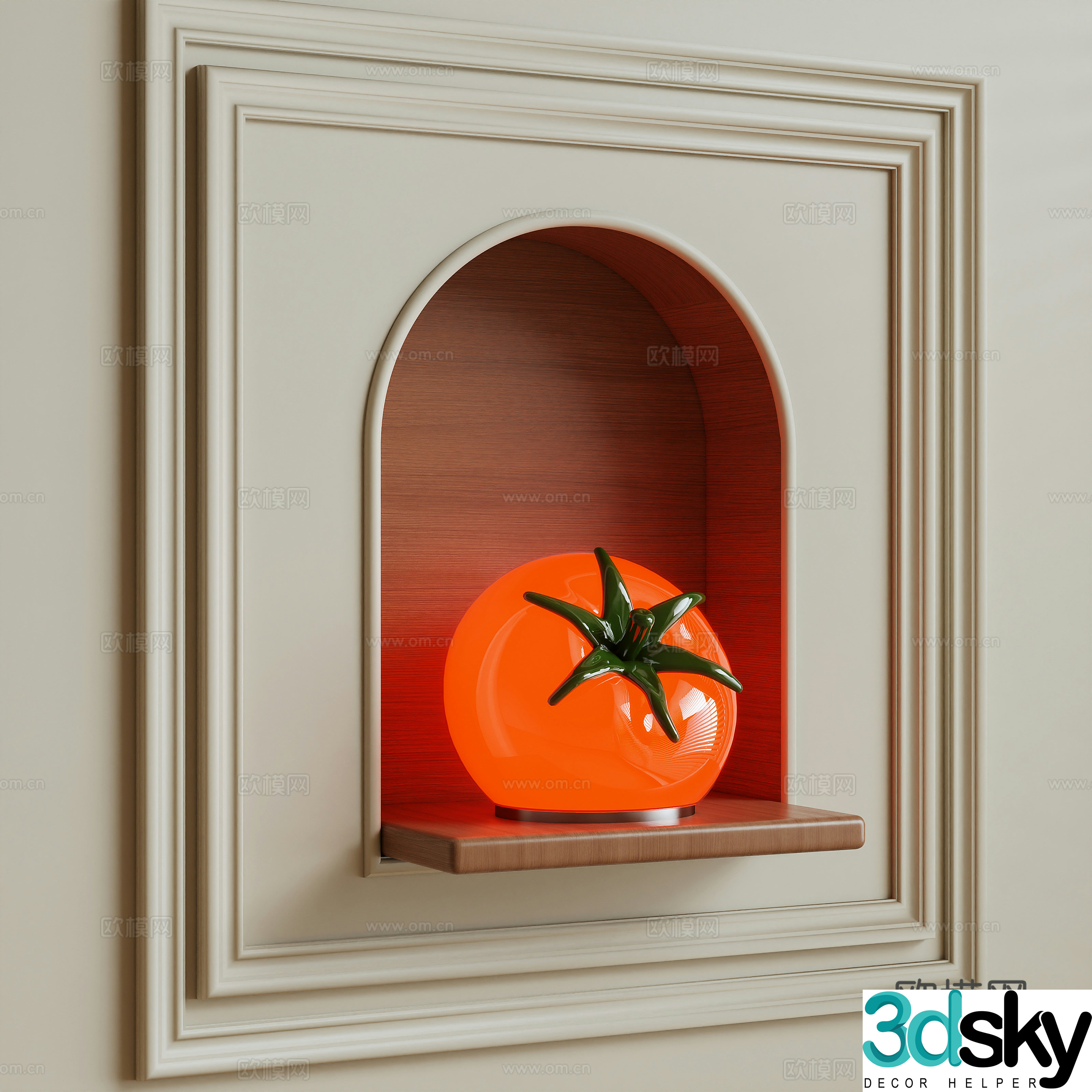 Modern desk lamp night lamp tomato lamp 3d model