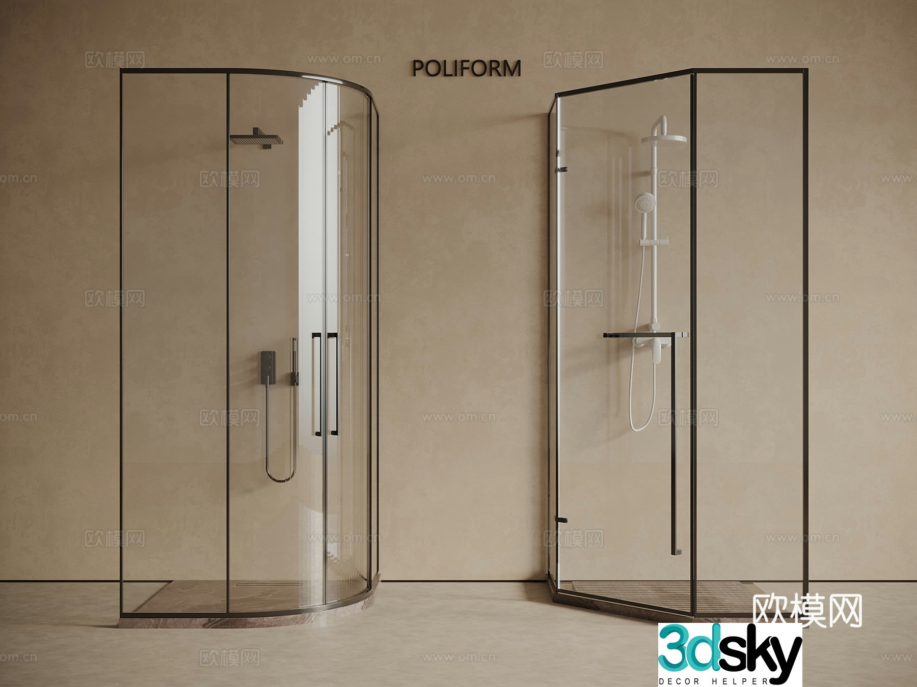 Shower room Curved shower room Diamond shower room 3d model