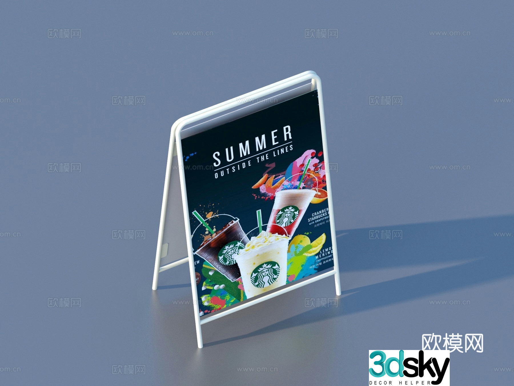 Billboard Shop Signboard Blackboard 3D Model