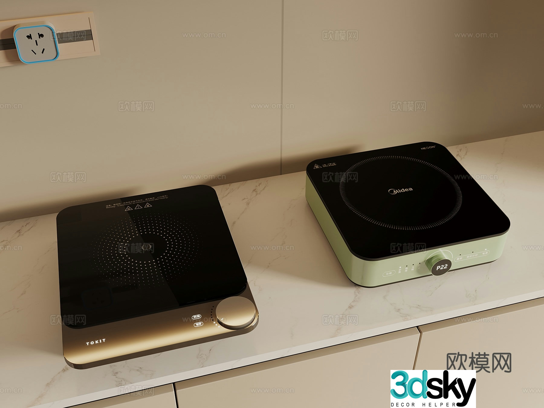 Induction cooker 3D model