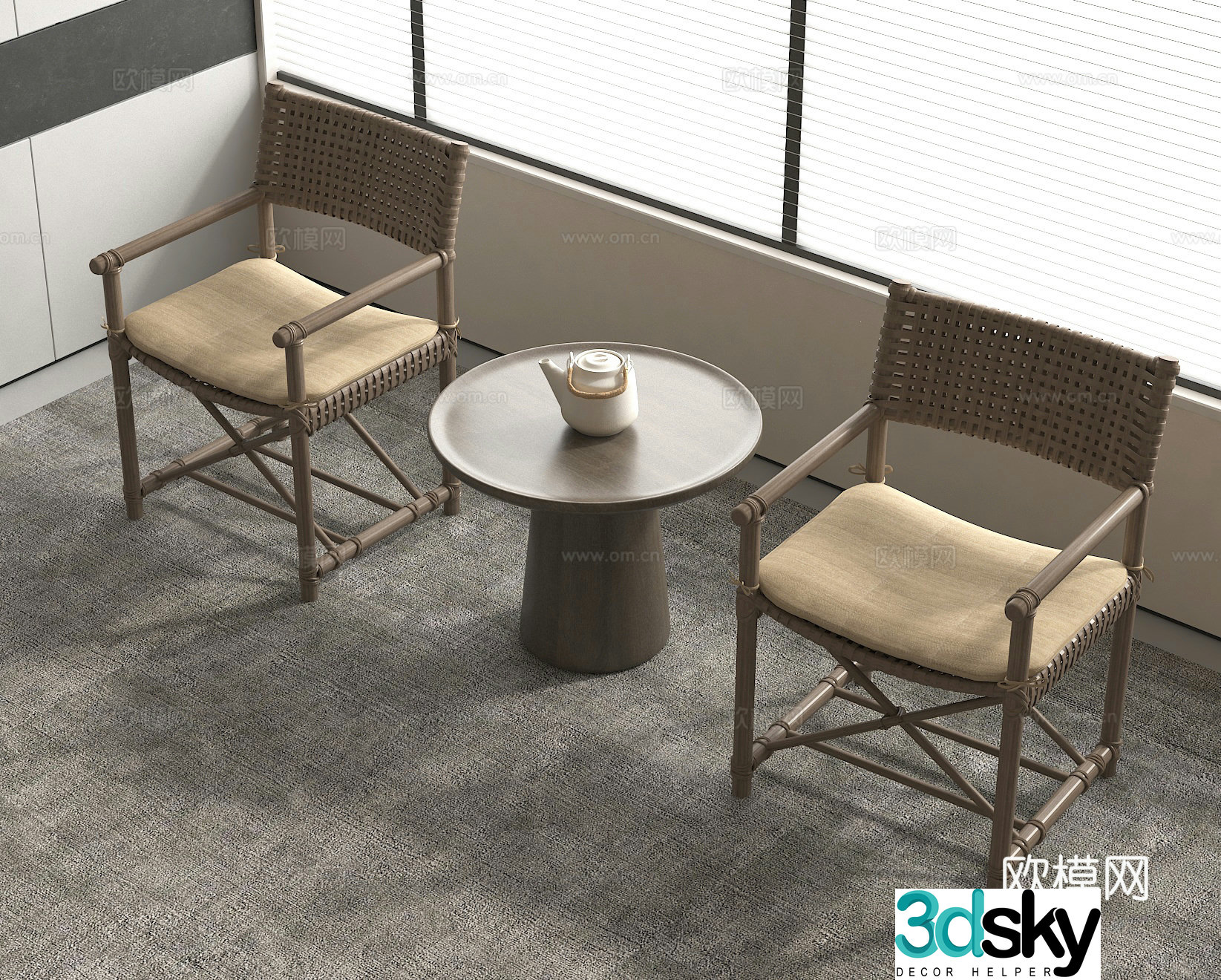 Leisure table and chairs tea table and chairs negotiation table and chairs 3D model