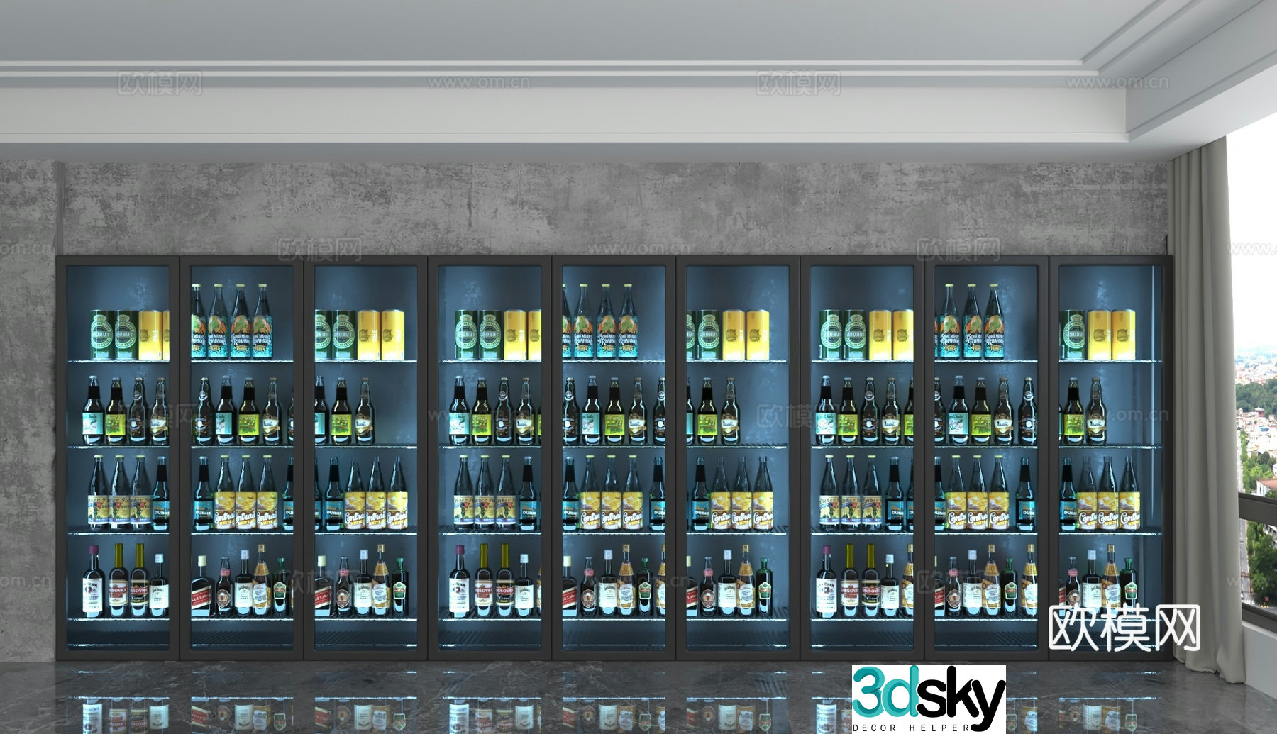 Modern background wall 3d model