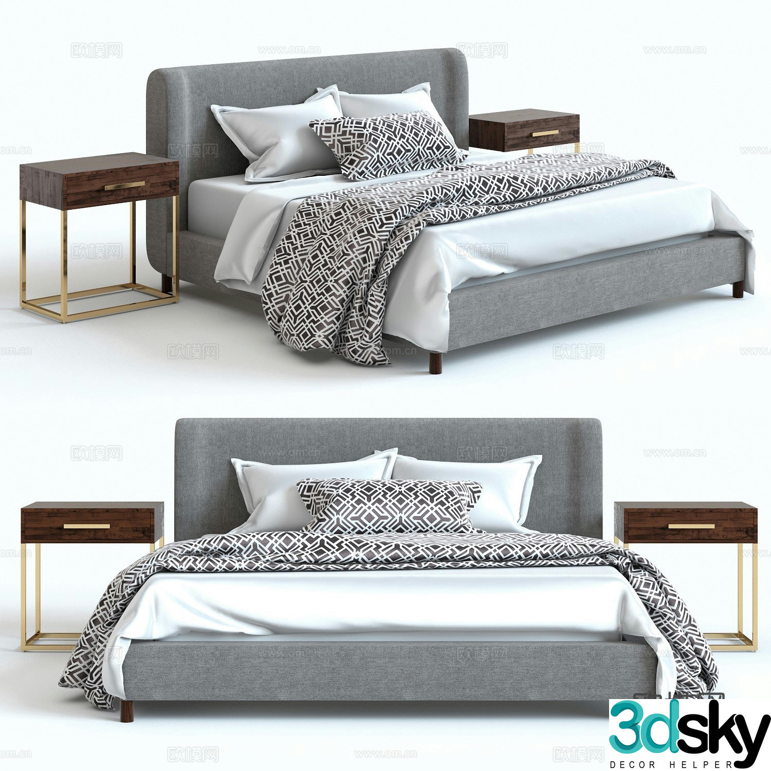 Double bed 3d model