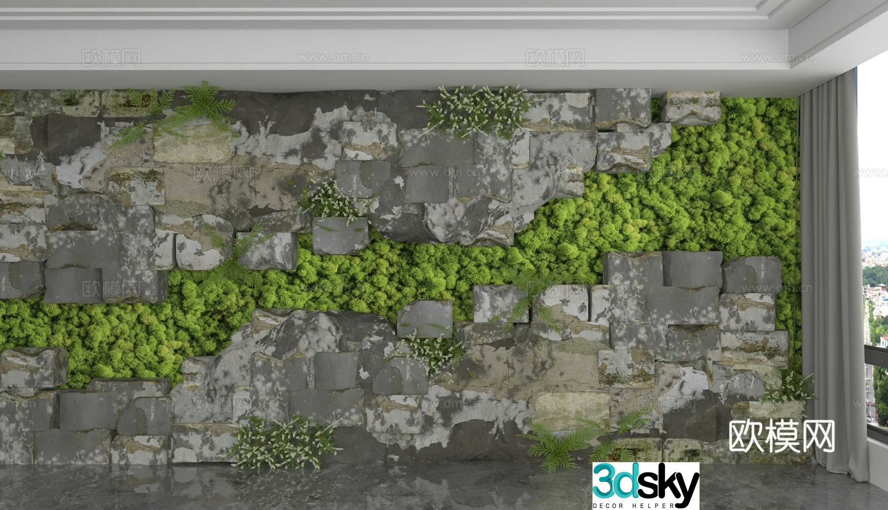 Modern background wall 3d model