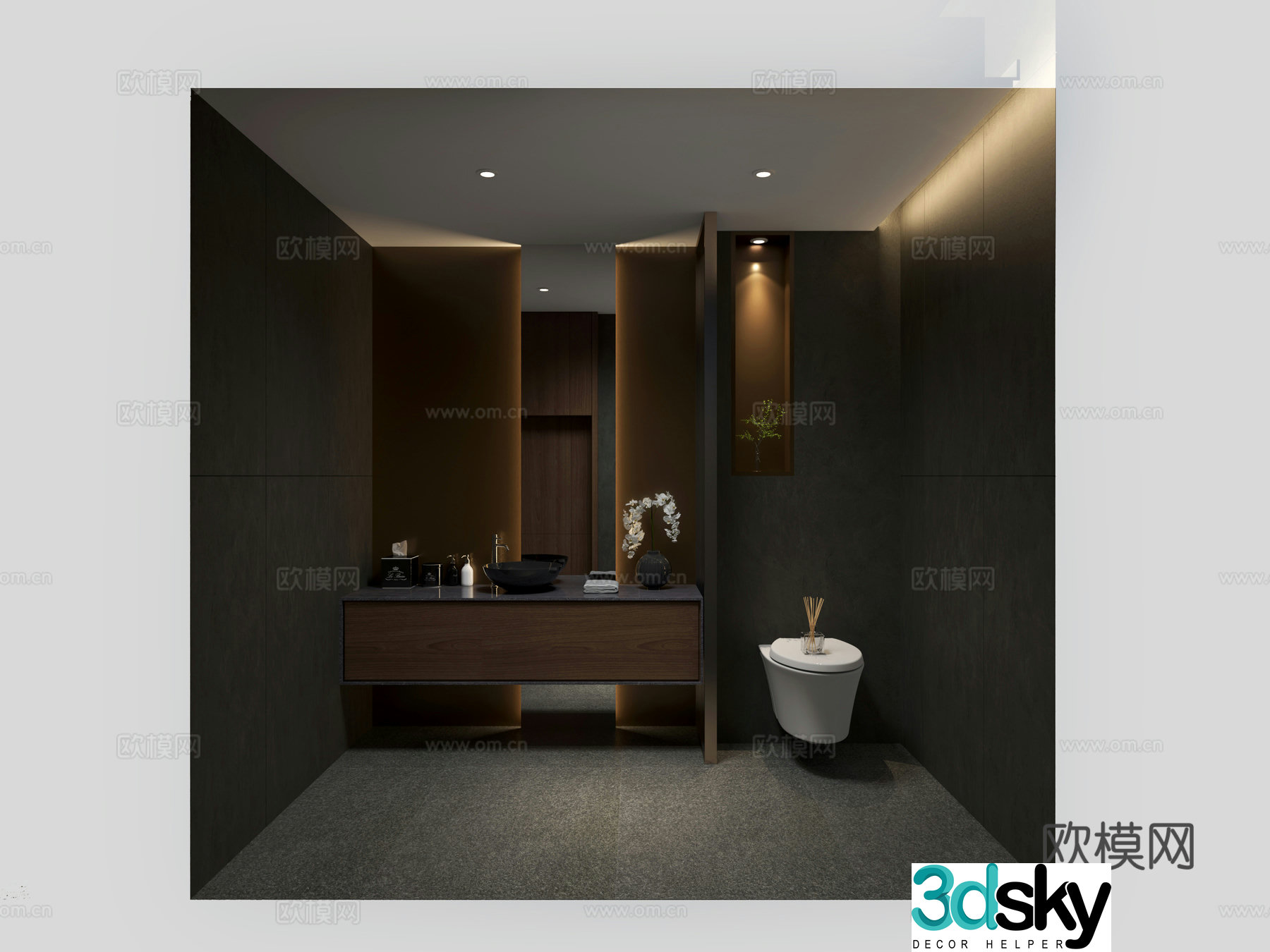 Hotel + bathroom 3D model