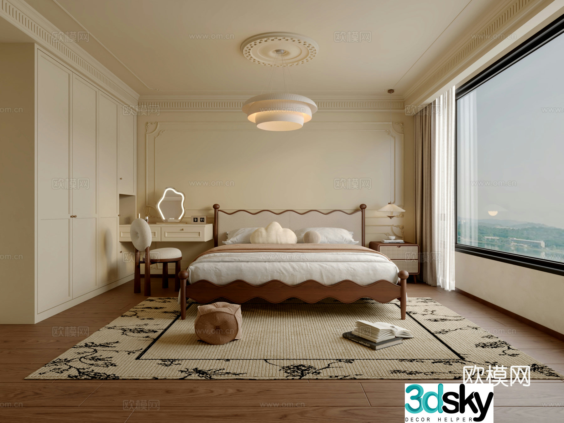 French medieval style bedroom 3d model