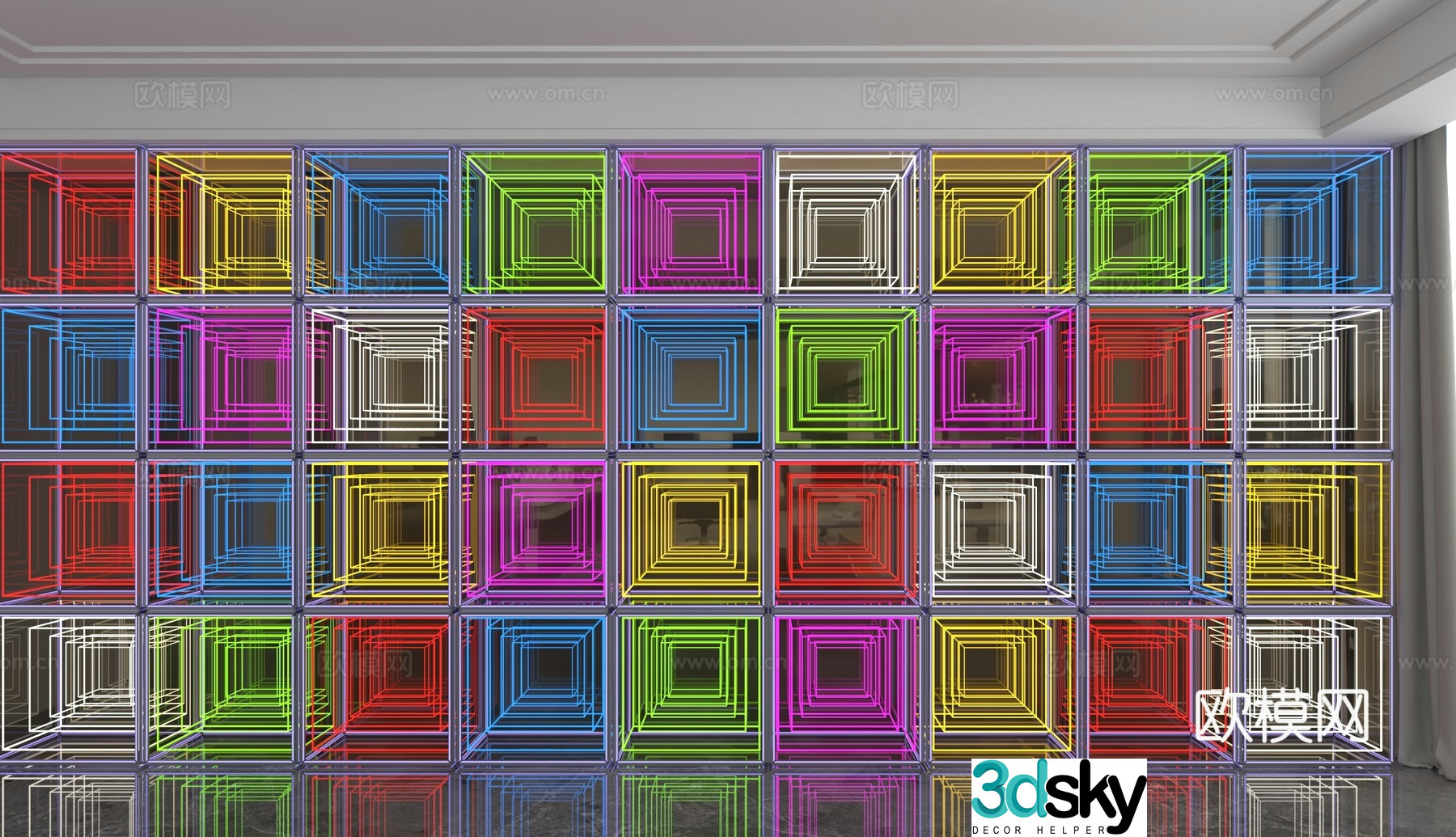 Modern background wall 3d model