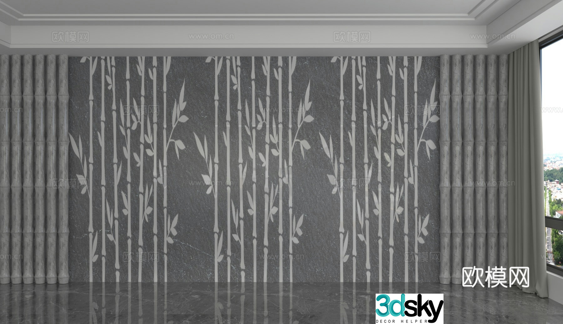 Modern background wall 3d model