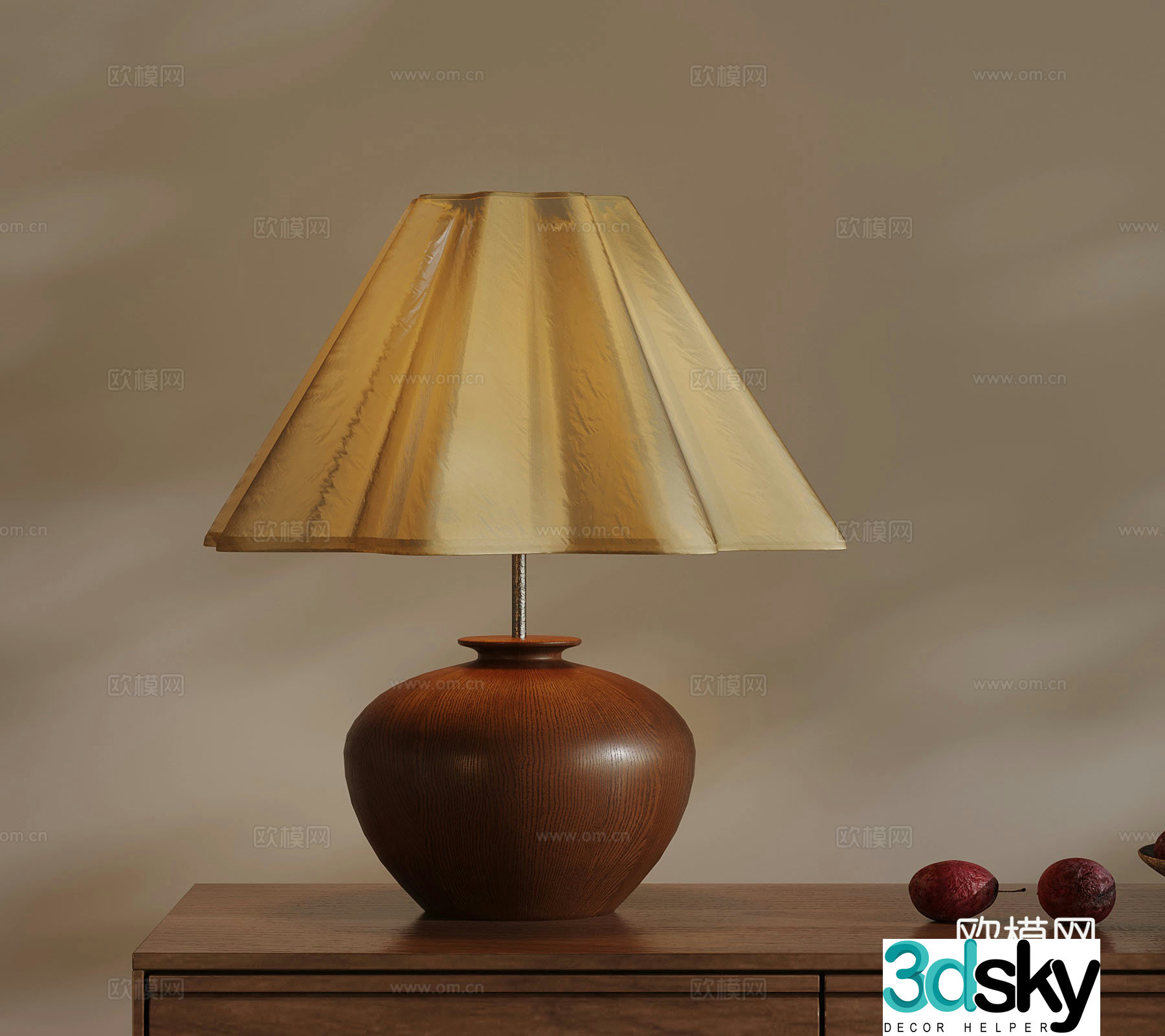 3D model of medieval style table lamp