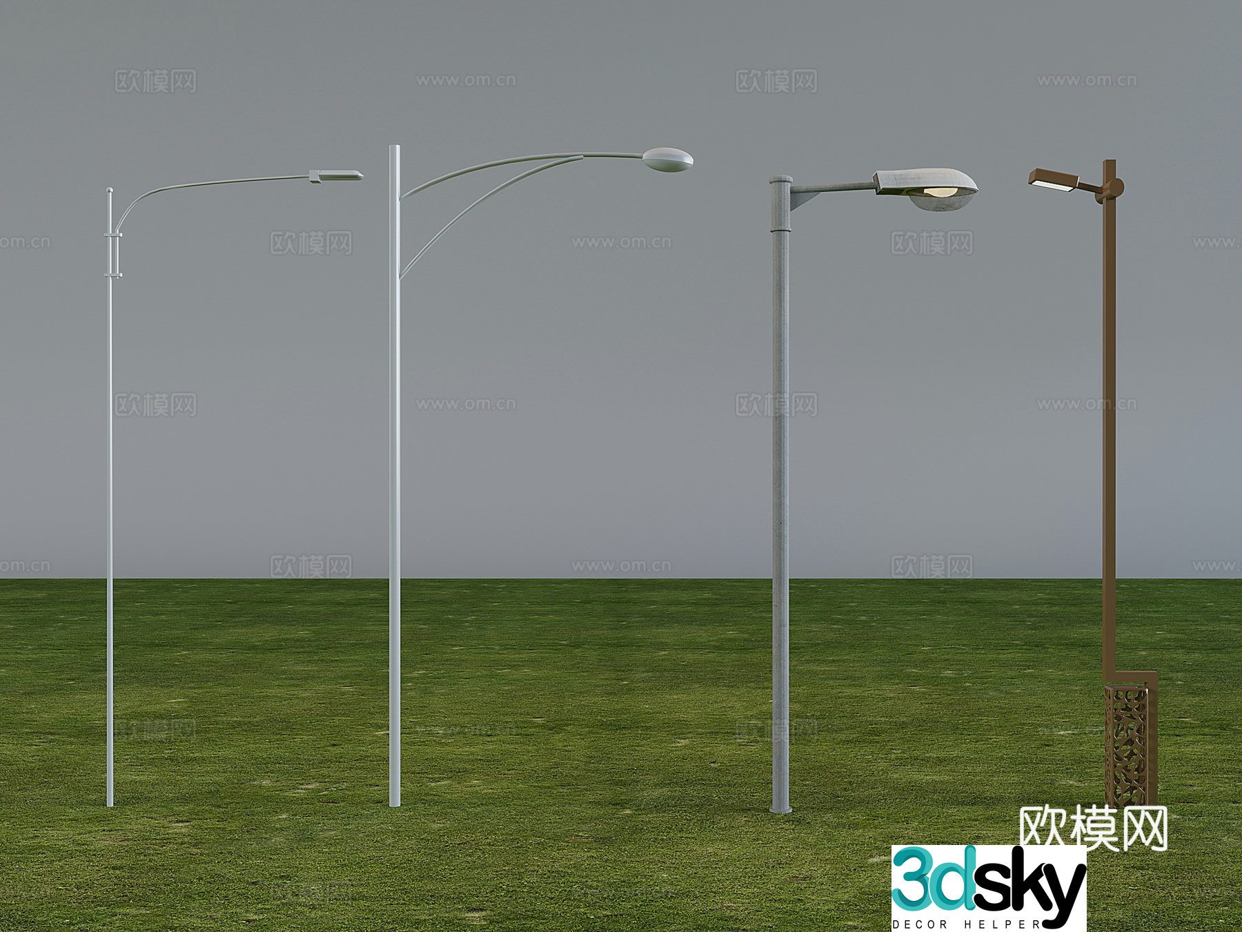 Outdoor lights high pole street lights landscape street lights pole lamp post 3D model
