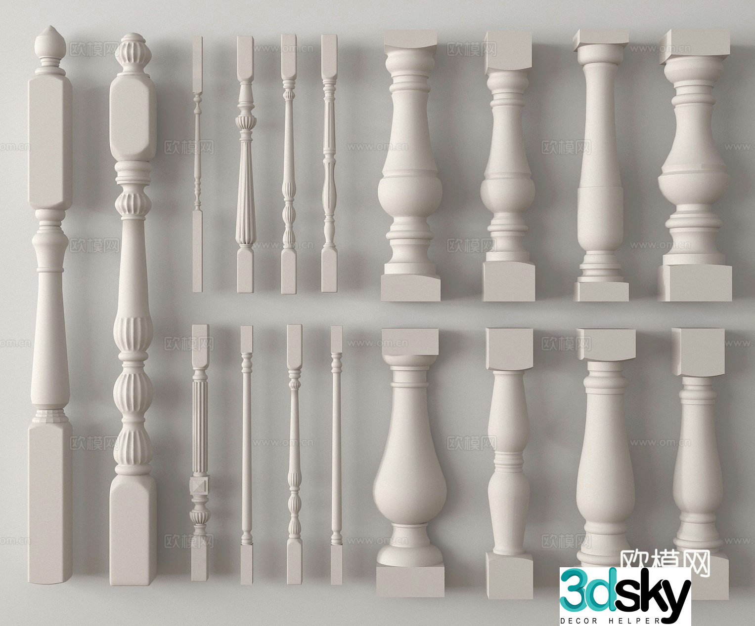 Gypsum column aphrodisiac column railing column stair column 3D model