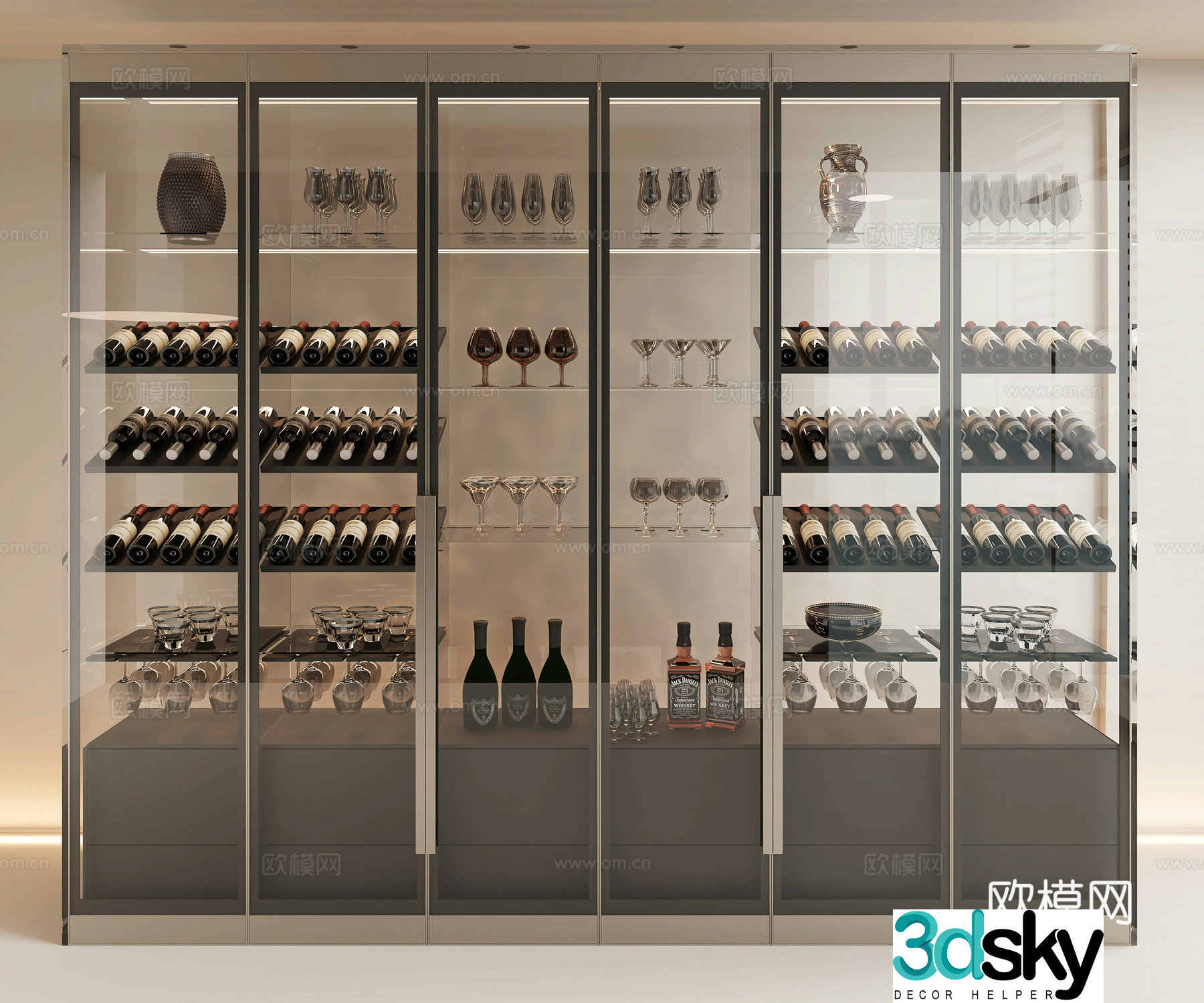 Modern wine cabinet 3d model