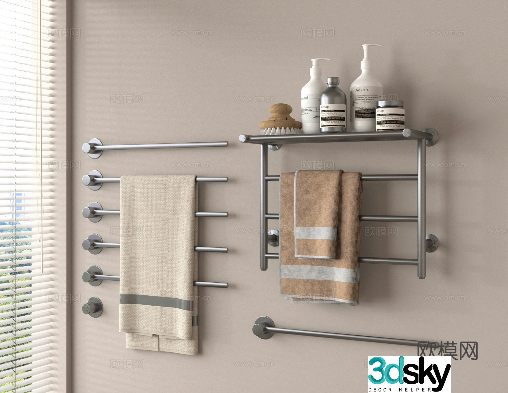 Towel rack Towel Toilets 3D model