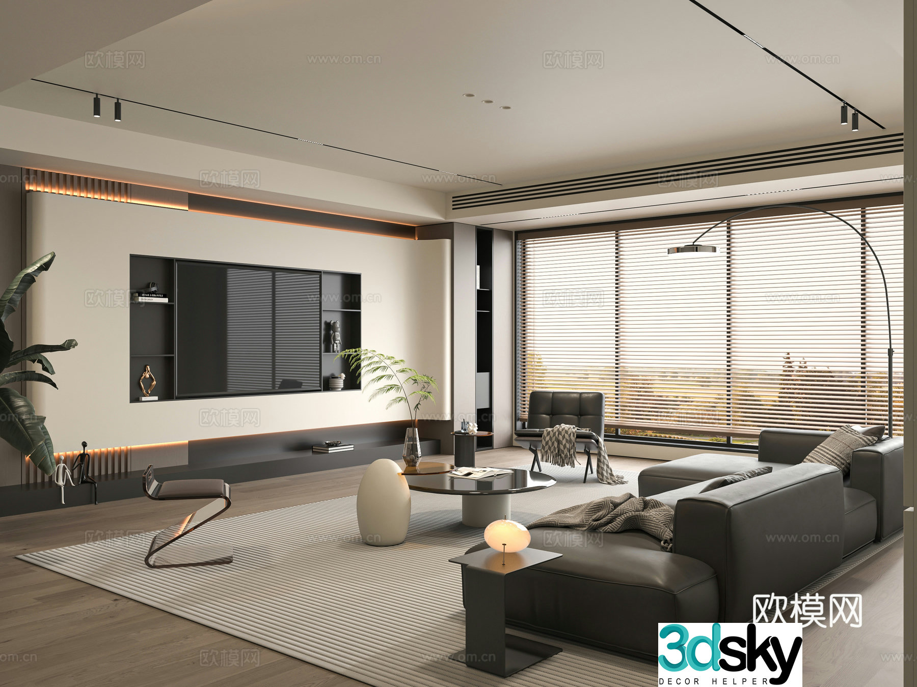 Minotti modern Italian living room 3d model