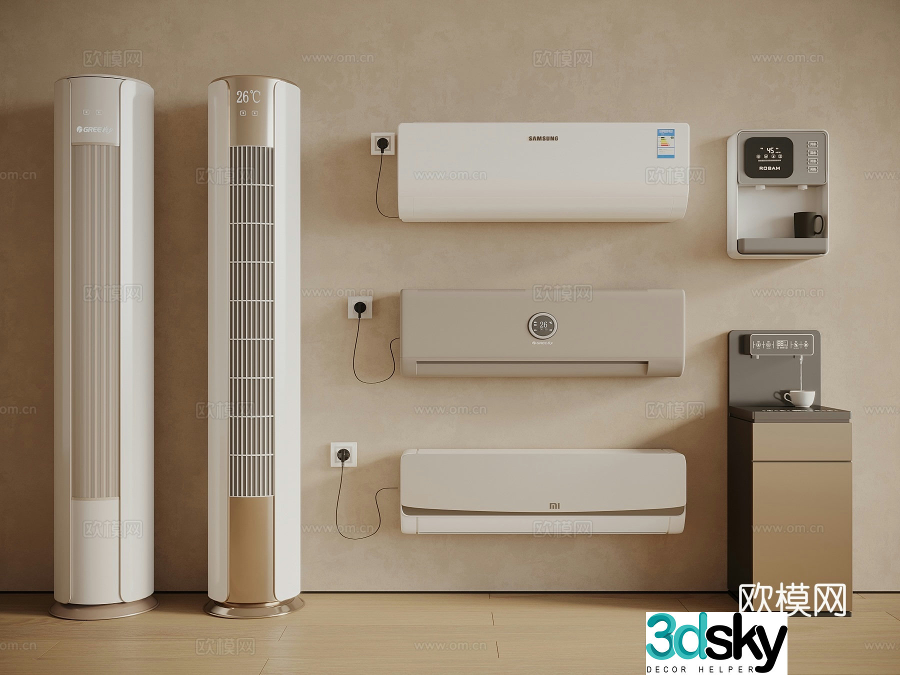 Air conditioner Vertical air conditioner Wall-mounted air conditioner Water dispenser Pipeline machine Direct drinker 3D model